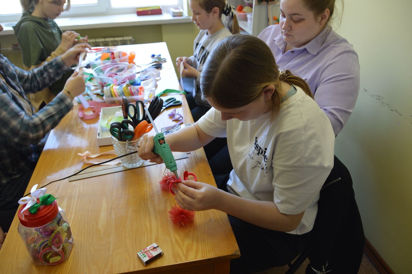 шатура, керва, дом культуры, триколор, бантики, своими руками, рукоделие, мастер-класс,