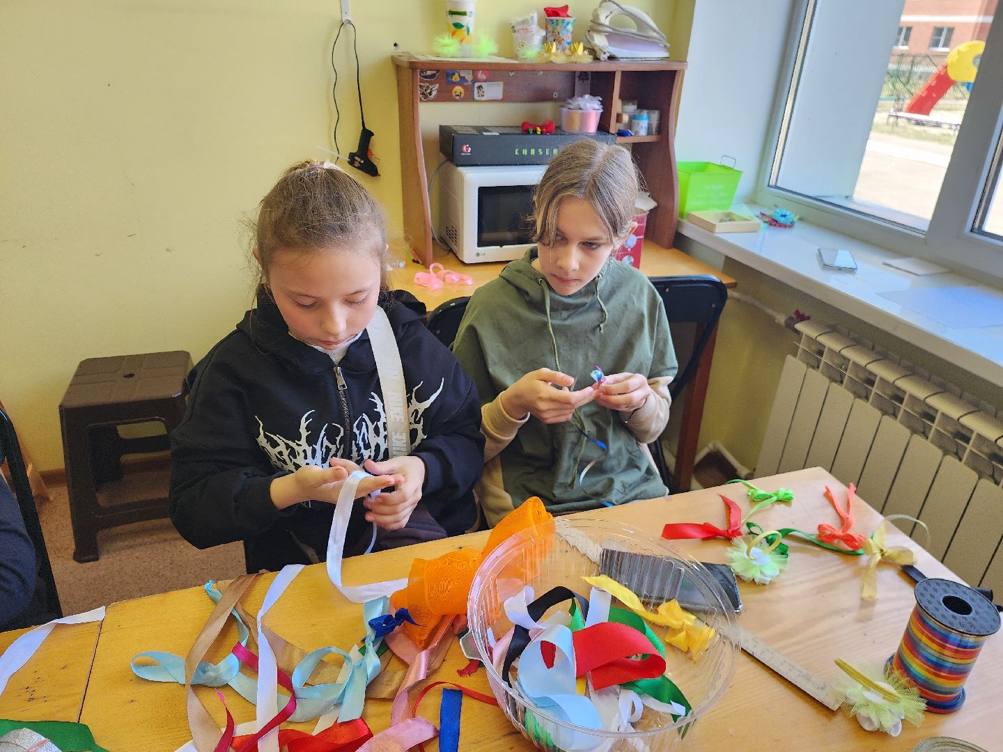 шатура, керва, дом культуры, триколор, бантики, своими руками, рукоделие, мастер-класс,