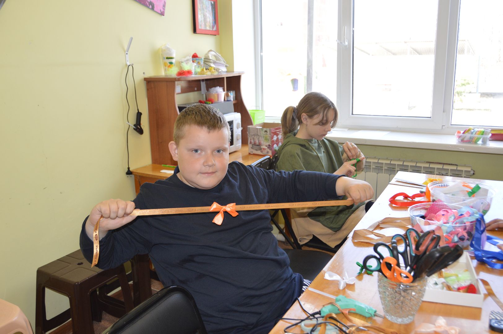 шатура, керва, дом культуры, триколор, бантики, своими руками, рукоделие, мастер-класс,