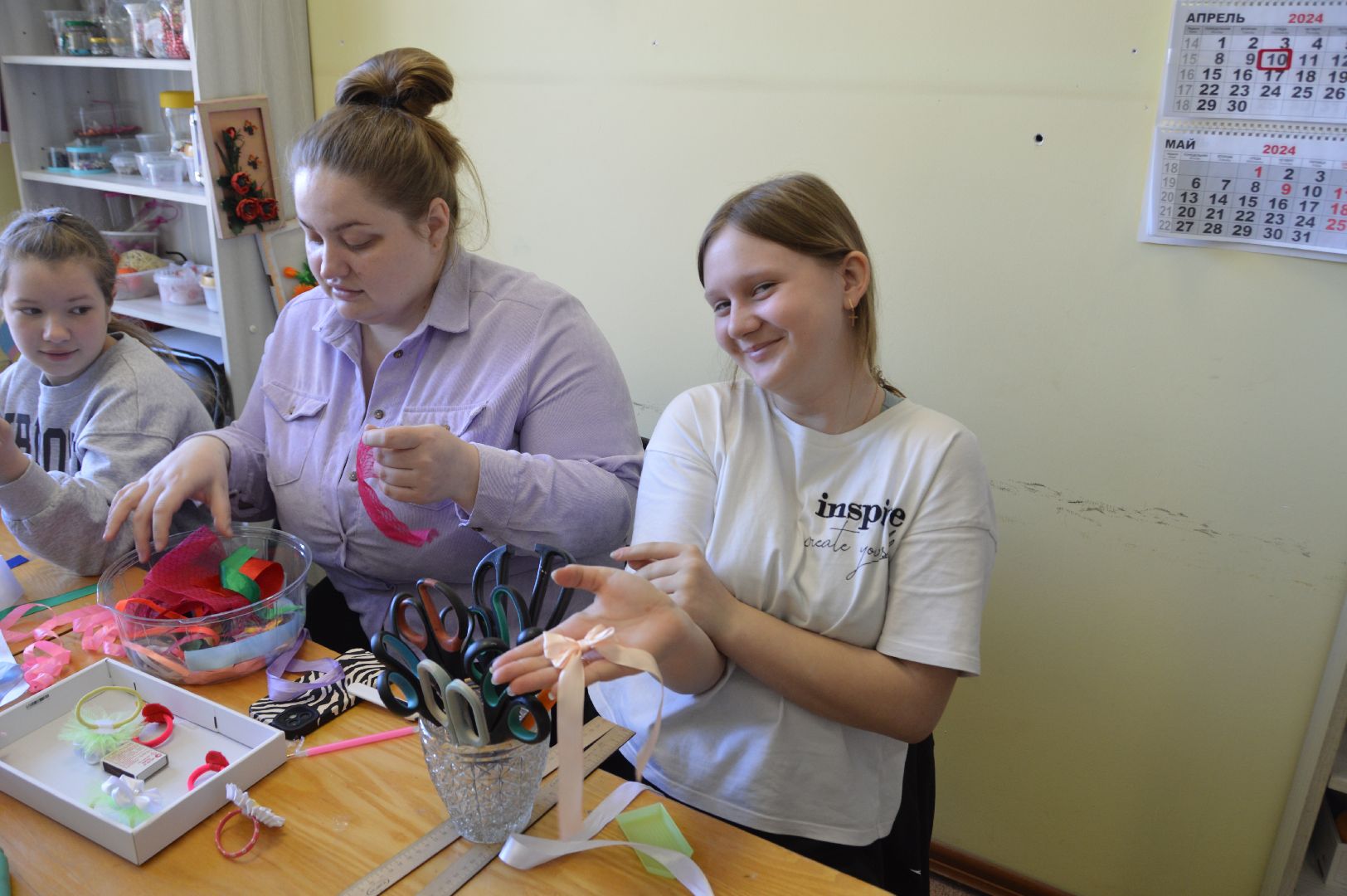 шатура, керва, дом культуры, триколор, бантики, своими руками, рукоделие, мастер-класс,