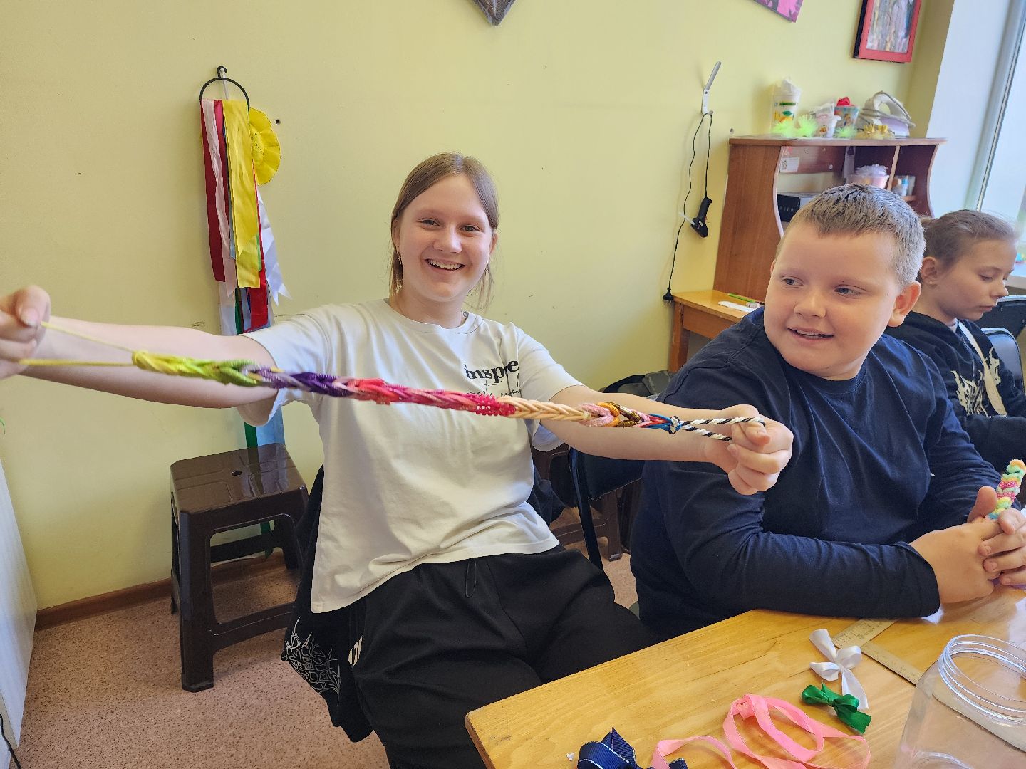 шатура, керва, дом культуры, триколор, бантики, своими руками, рукоделие, мастер-класс,