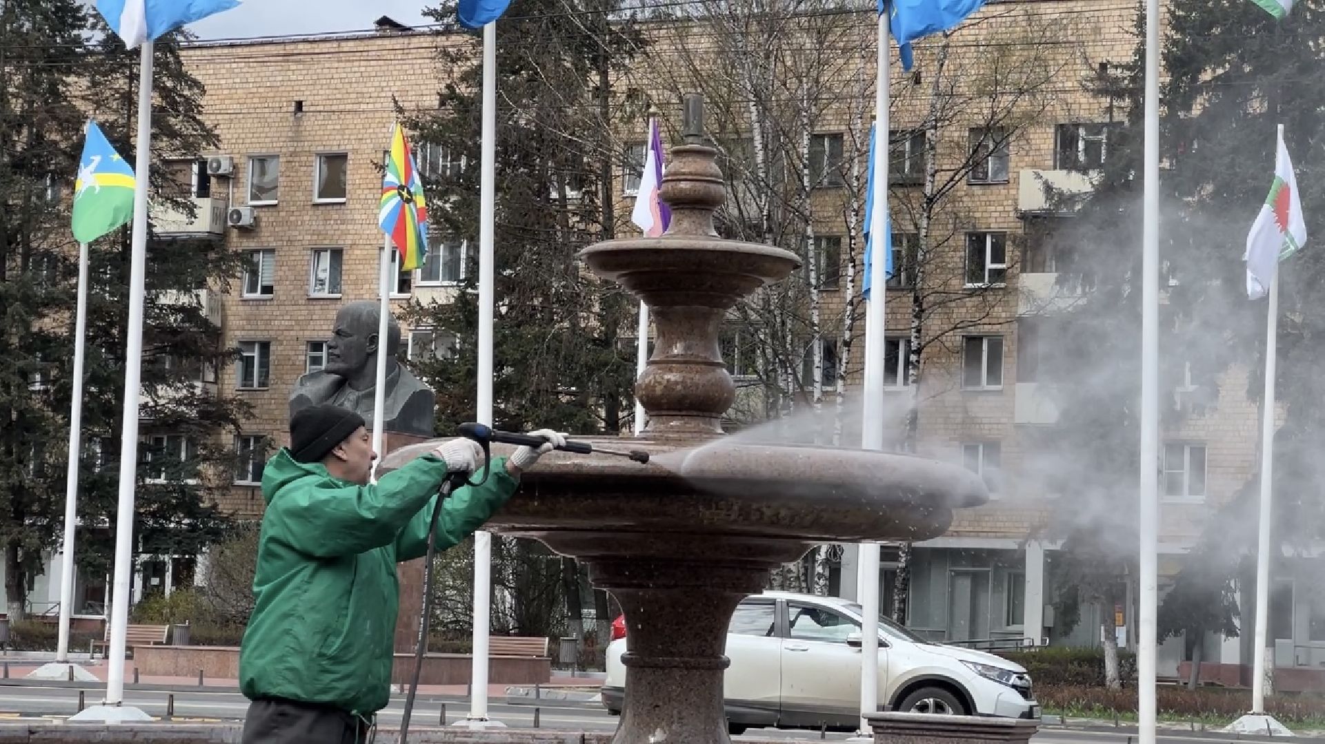 химки, фонтан, уборка города, благоустройство, месяц чистоты и благоустройства,