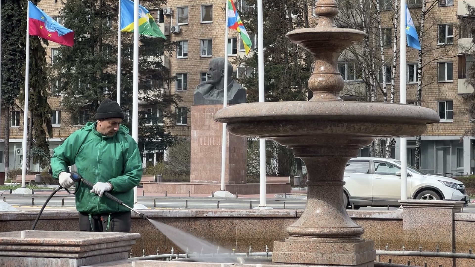 химки, фонтан, уборка города, благоустройство, месяц чистоты и благоустройства,