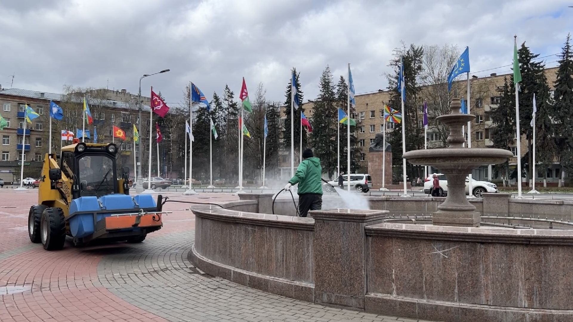 химки, фонтан, уборка города, благоустройство, месяц чистоты и благоустройства,