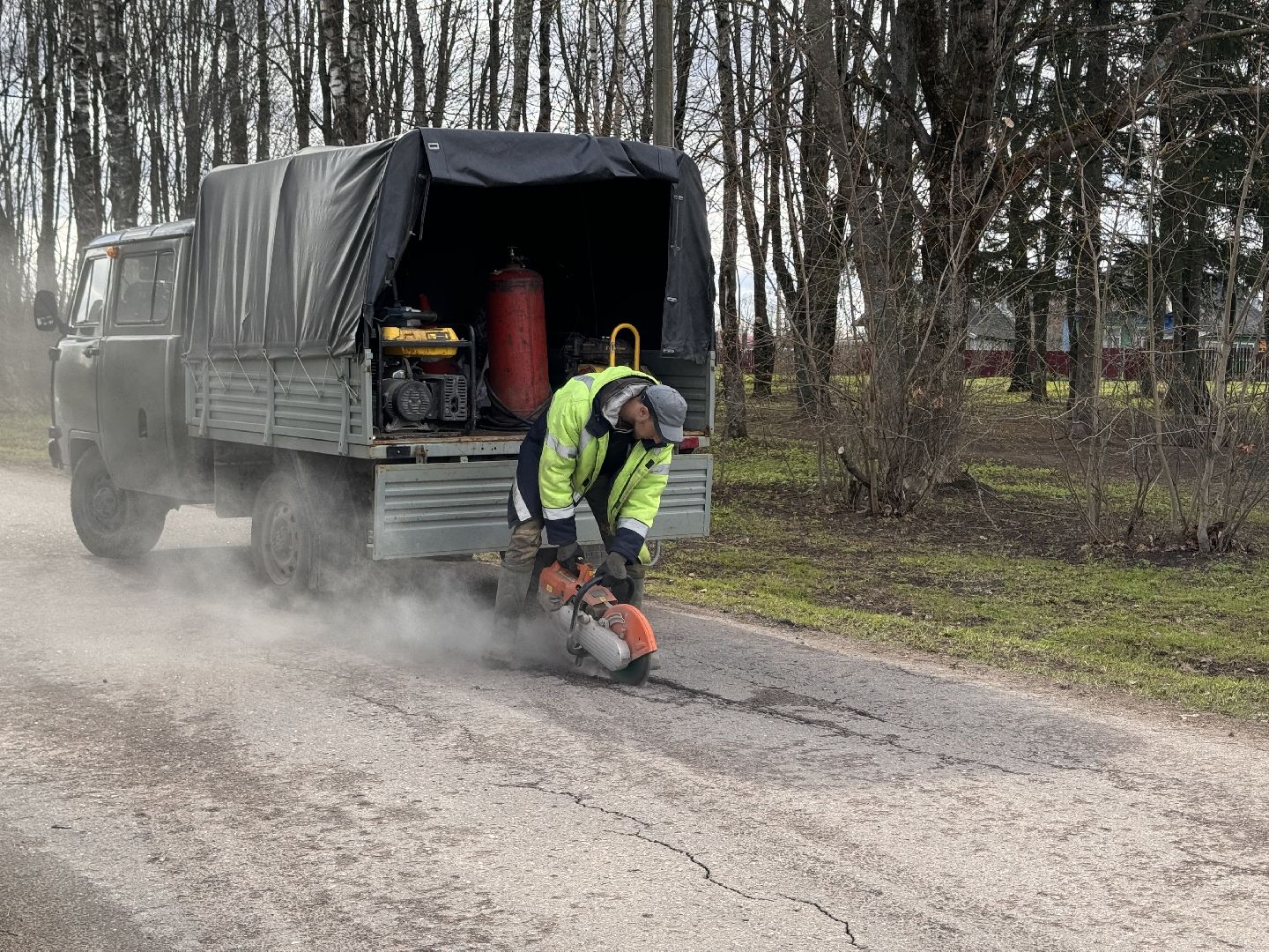 шаховская, дорожные работы, ямочный ремонт,