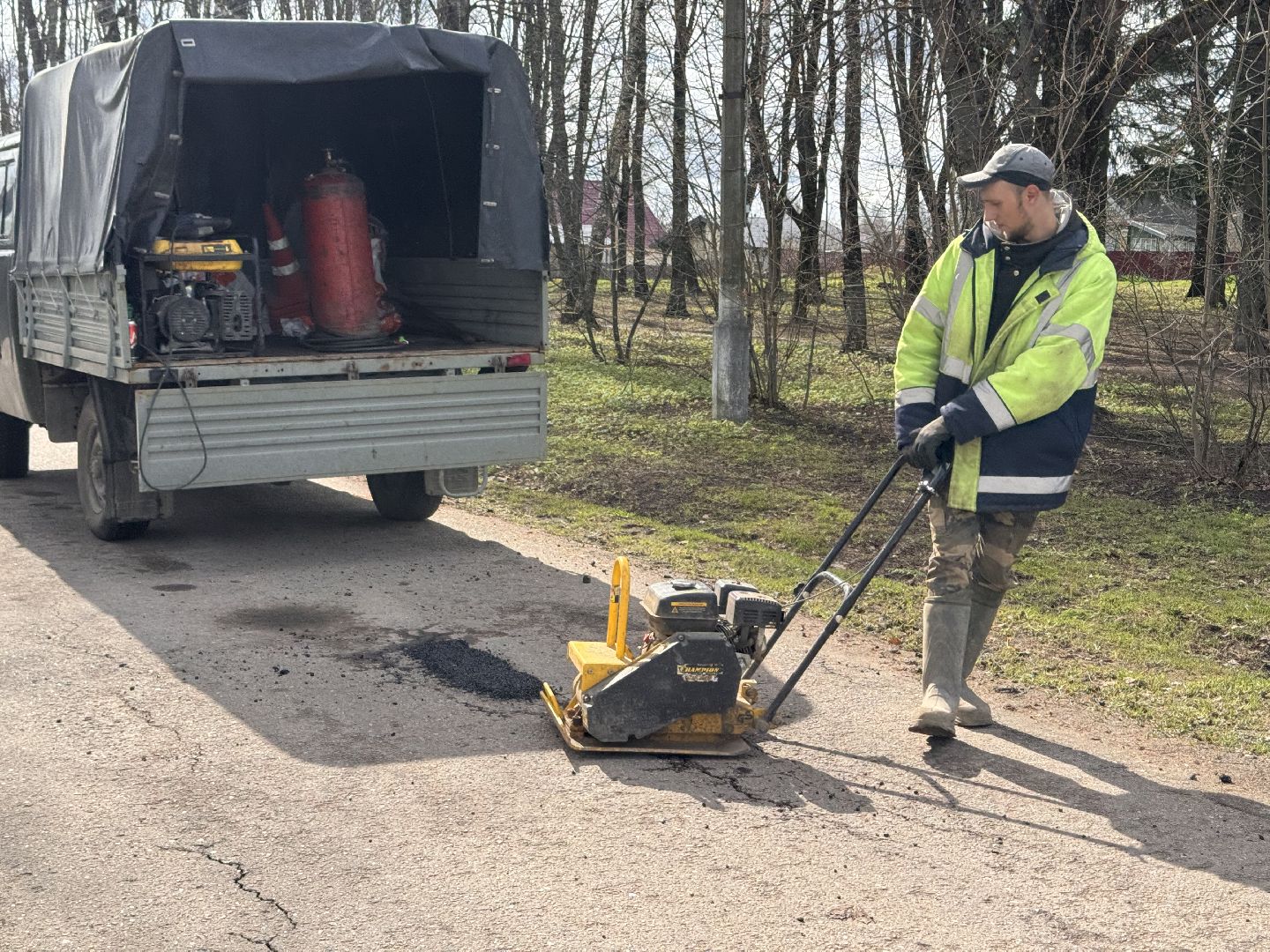 шаховская, дорожные работы, ямочный ремонт,