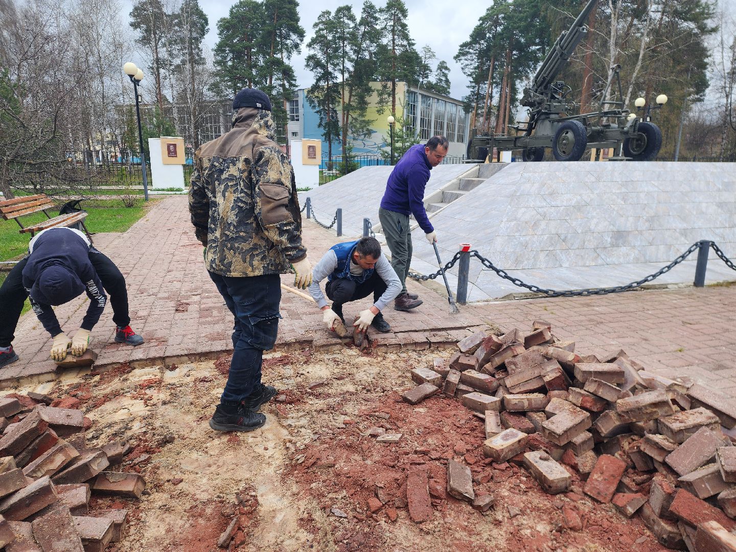 шатура, 9 мая, ремонт памятника ВОВ, вов, жкх, жкх и благоустройство, жкх подмосковье,