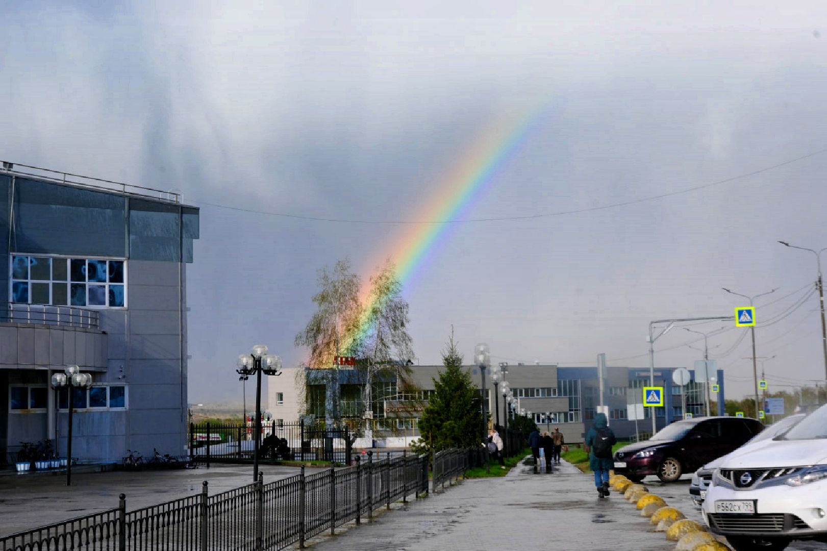 пущино, погода, шторм, радуга,