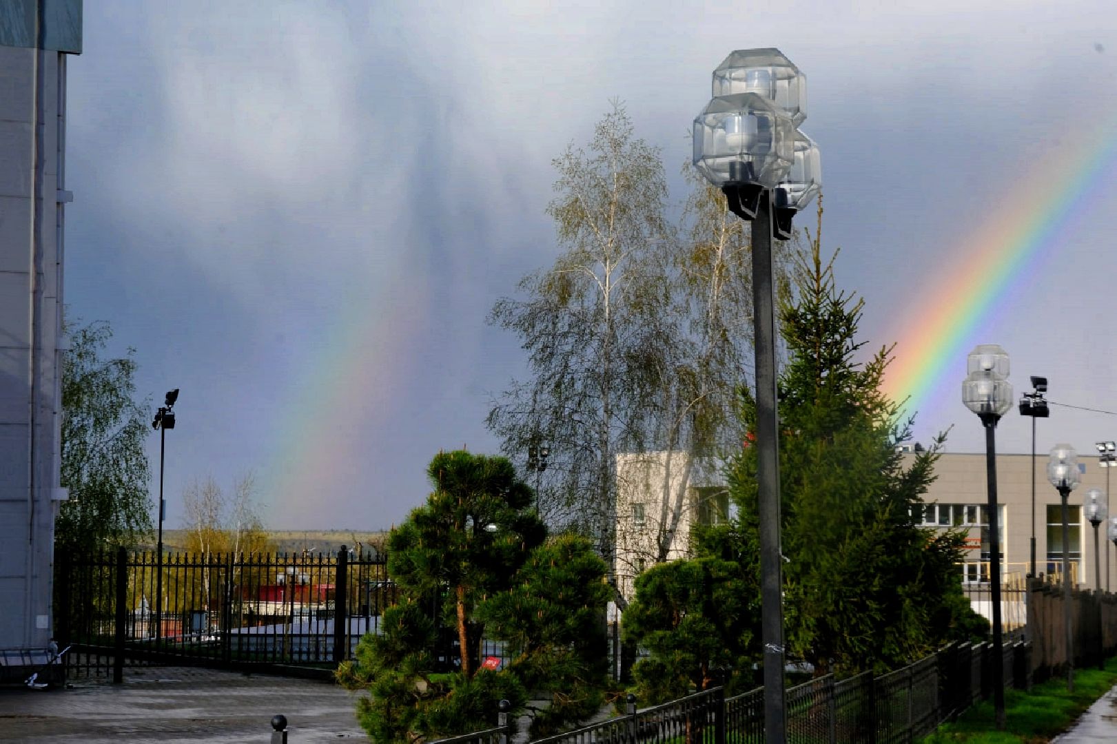 пущино, погода, шторм, радуга,