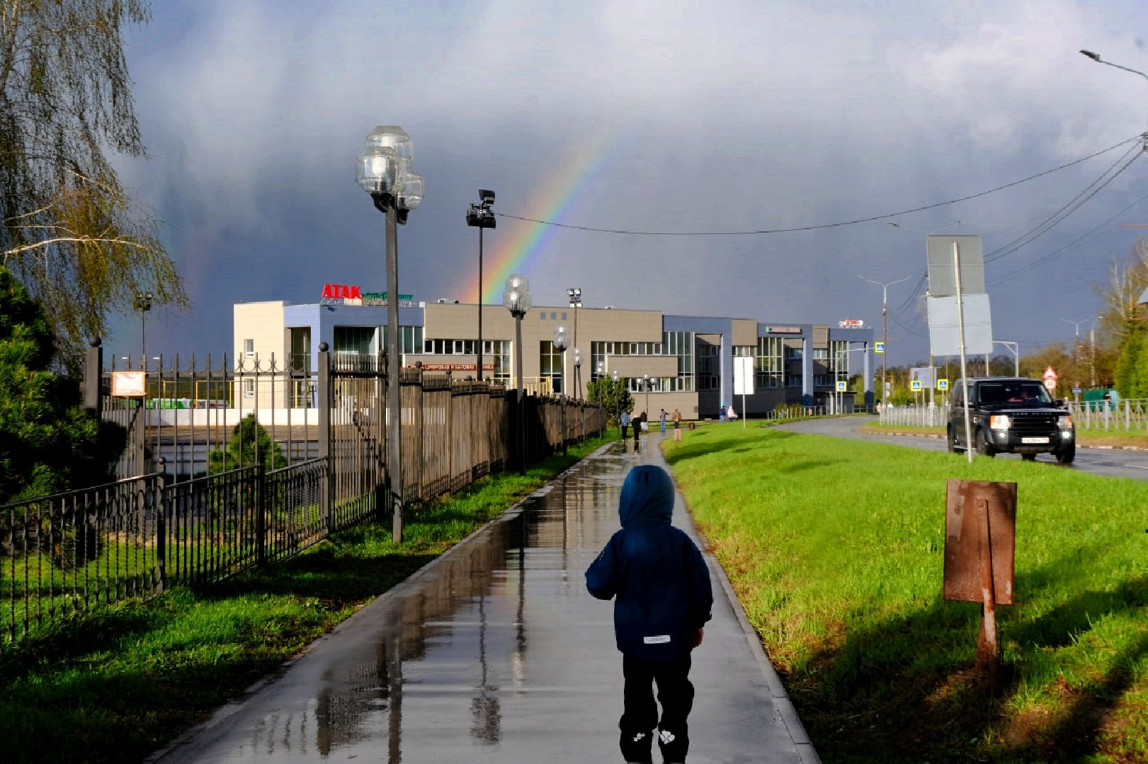 пущино, погода, шторм, радуга,