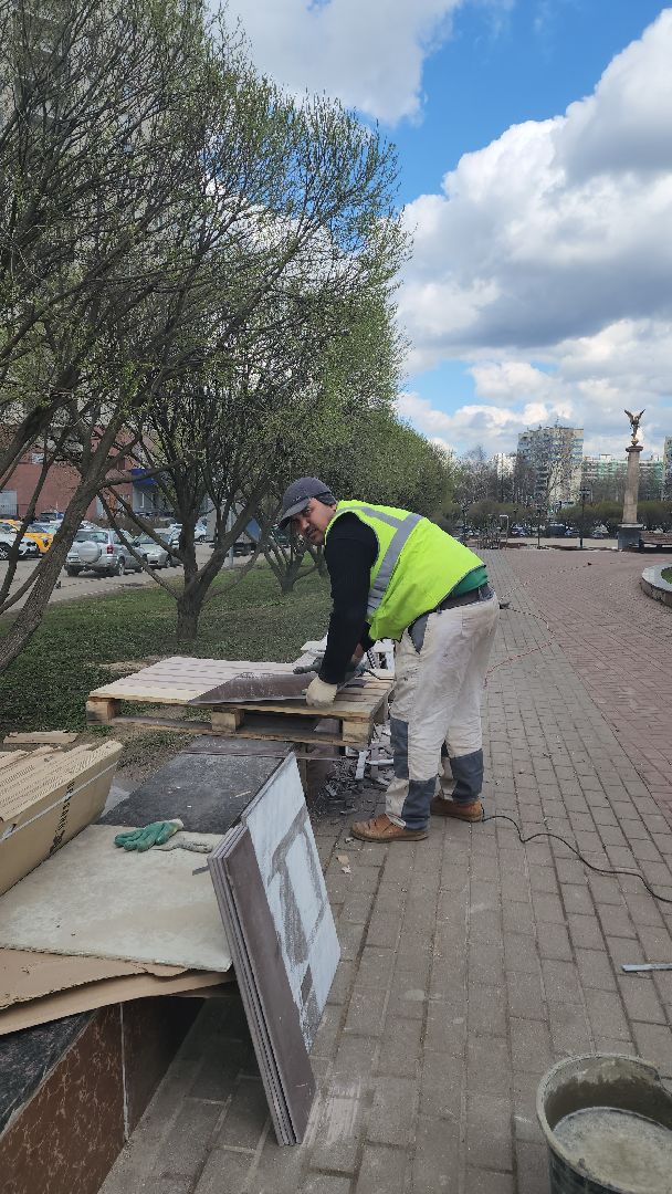 пушкино, ремонт, мемориал, плитка, восстановительные работы,