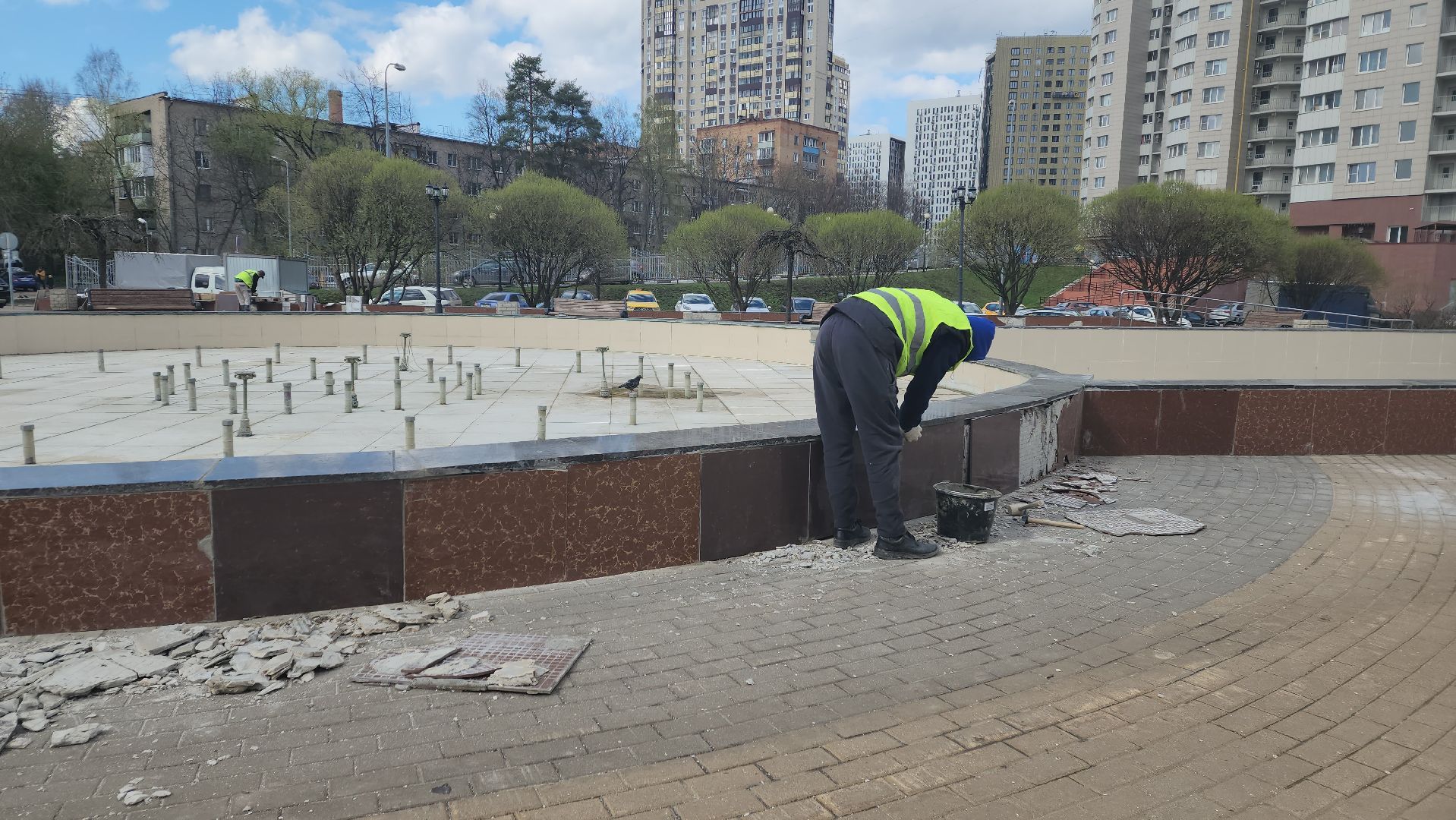 пушкино, ремонт, мемориал, плитка, восстановительные работы,