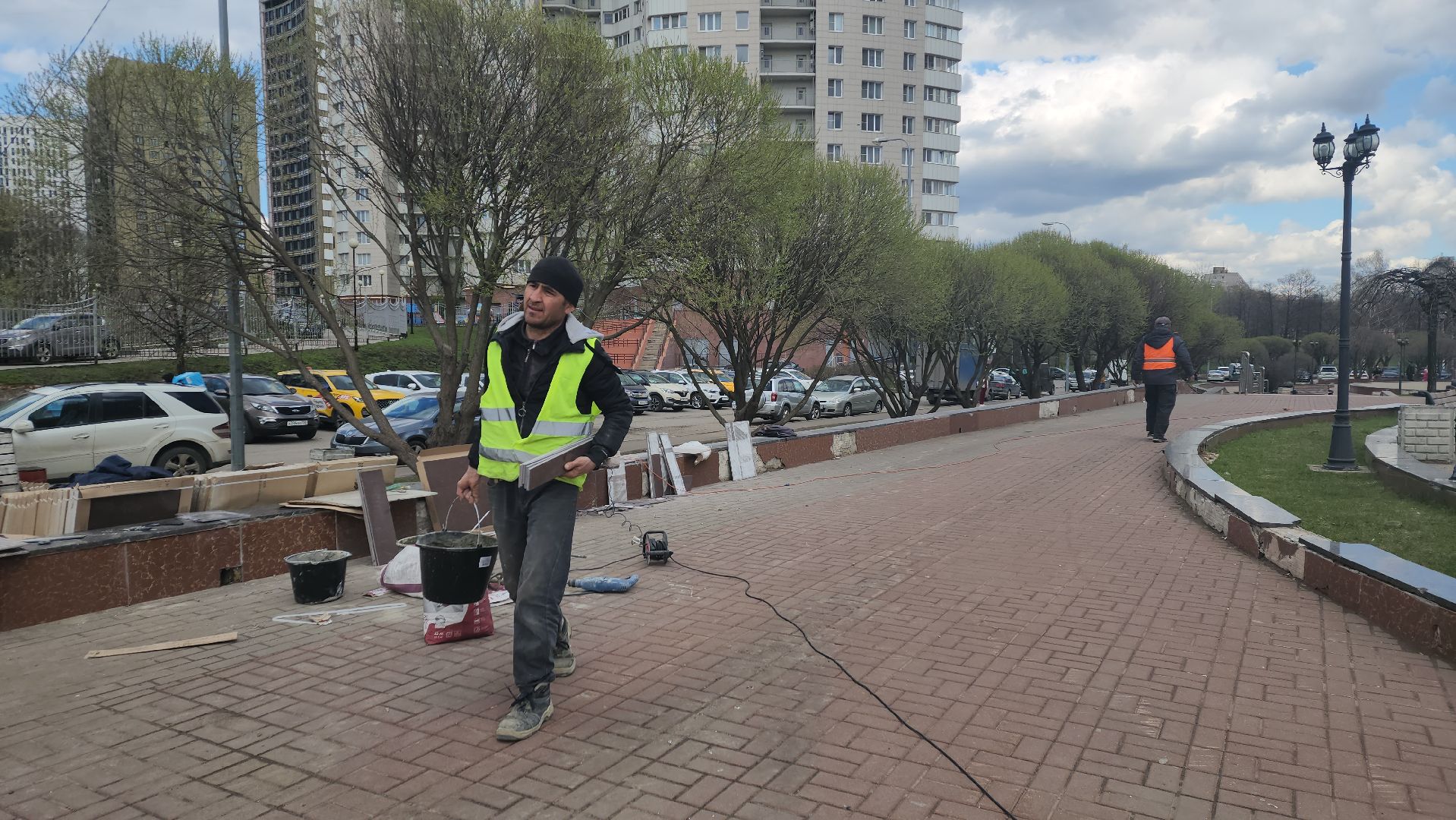 пушкино, ремонт, мемориал, плитка, восстановительные работы,