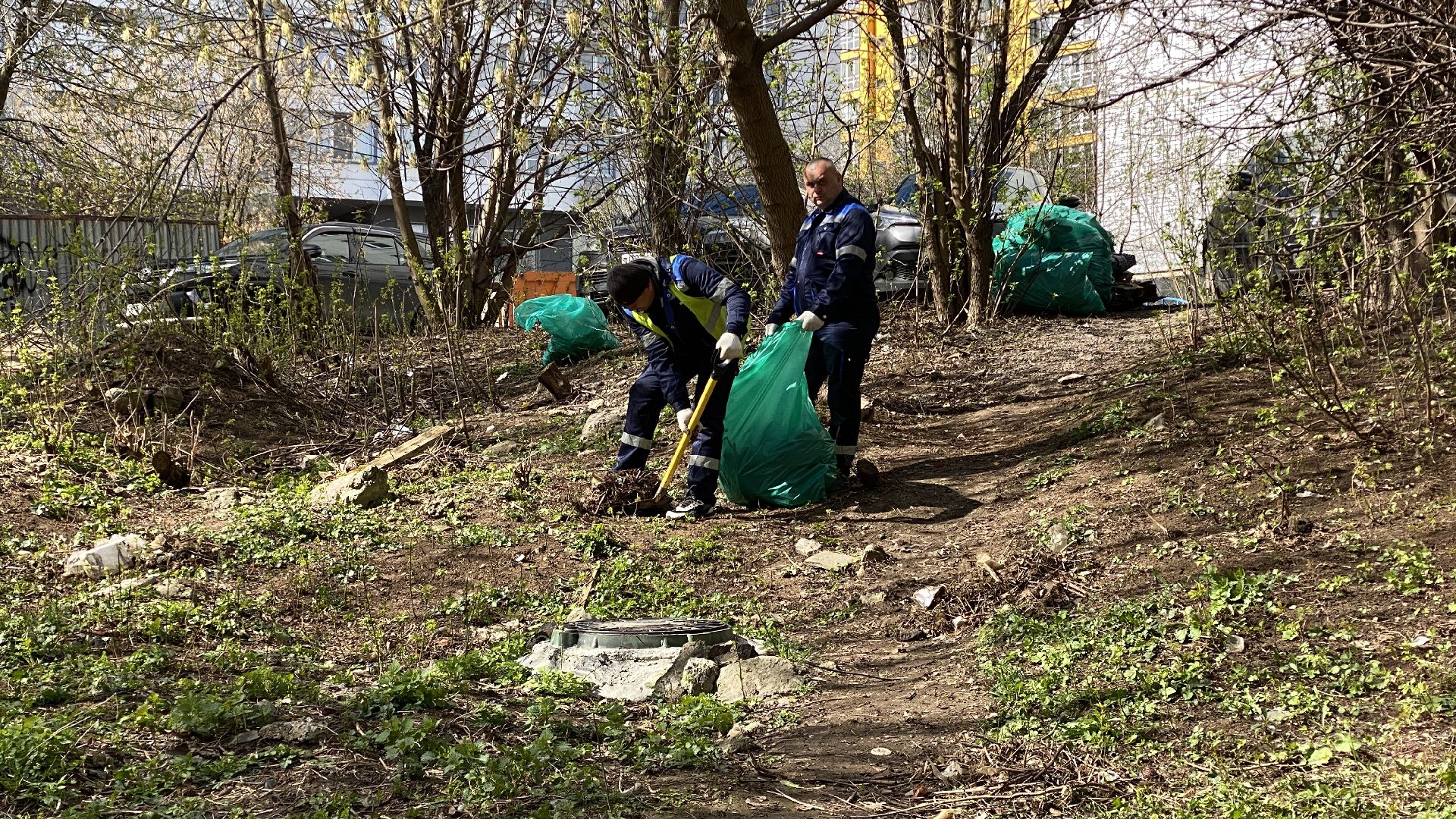 субботник, сквер, уборка города, уборка мусора, ленинский городской округ,