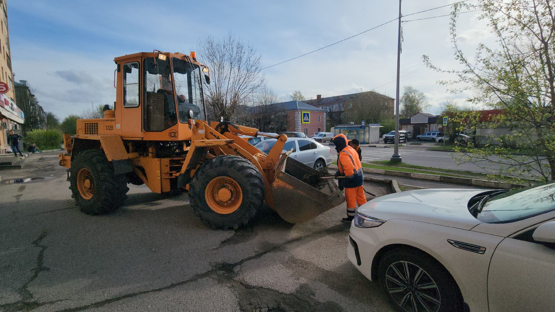 серпухов, московское шоссе, комбинат благоустройства, дорожный смет, месячник благосутройства,