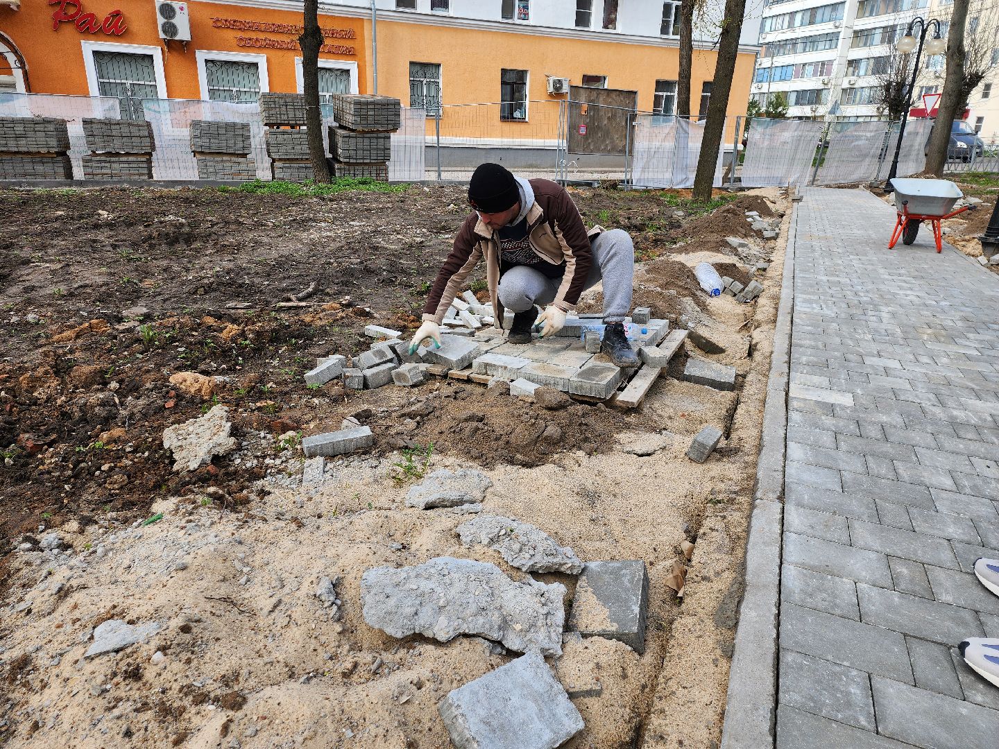 серпухов, подмосковье, укладка плитки, благоустройство,