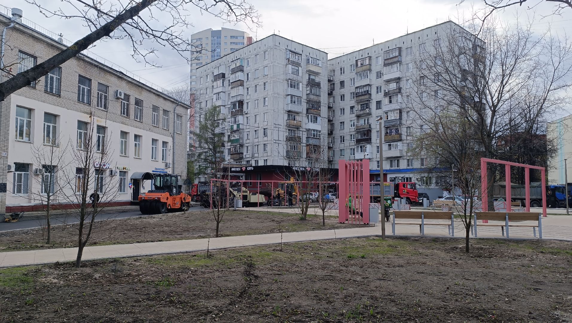 сквер, асфальт, лобня,