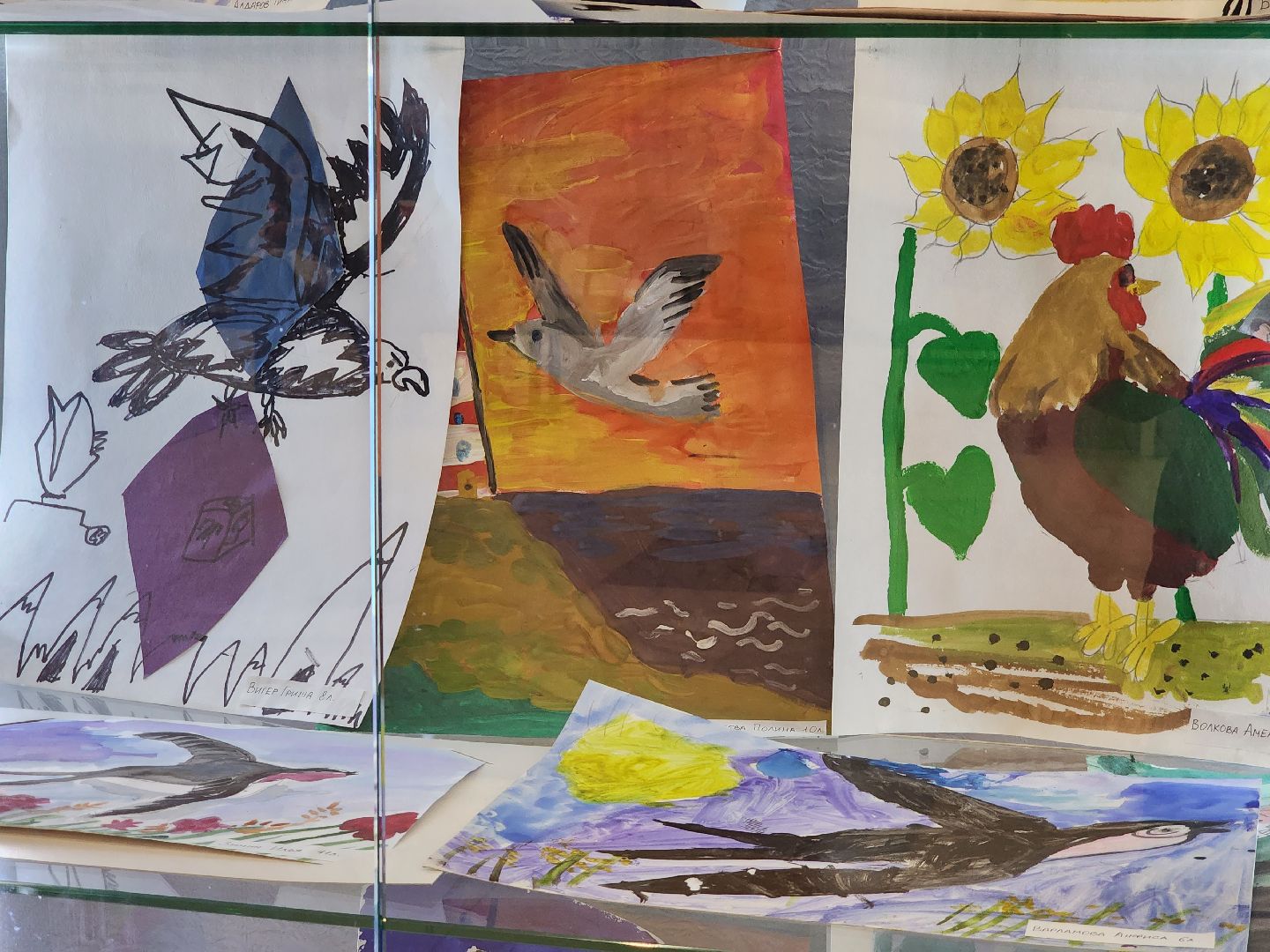 Детский рисунок, Птицы, Выставка, лобня,