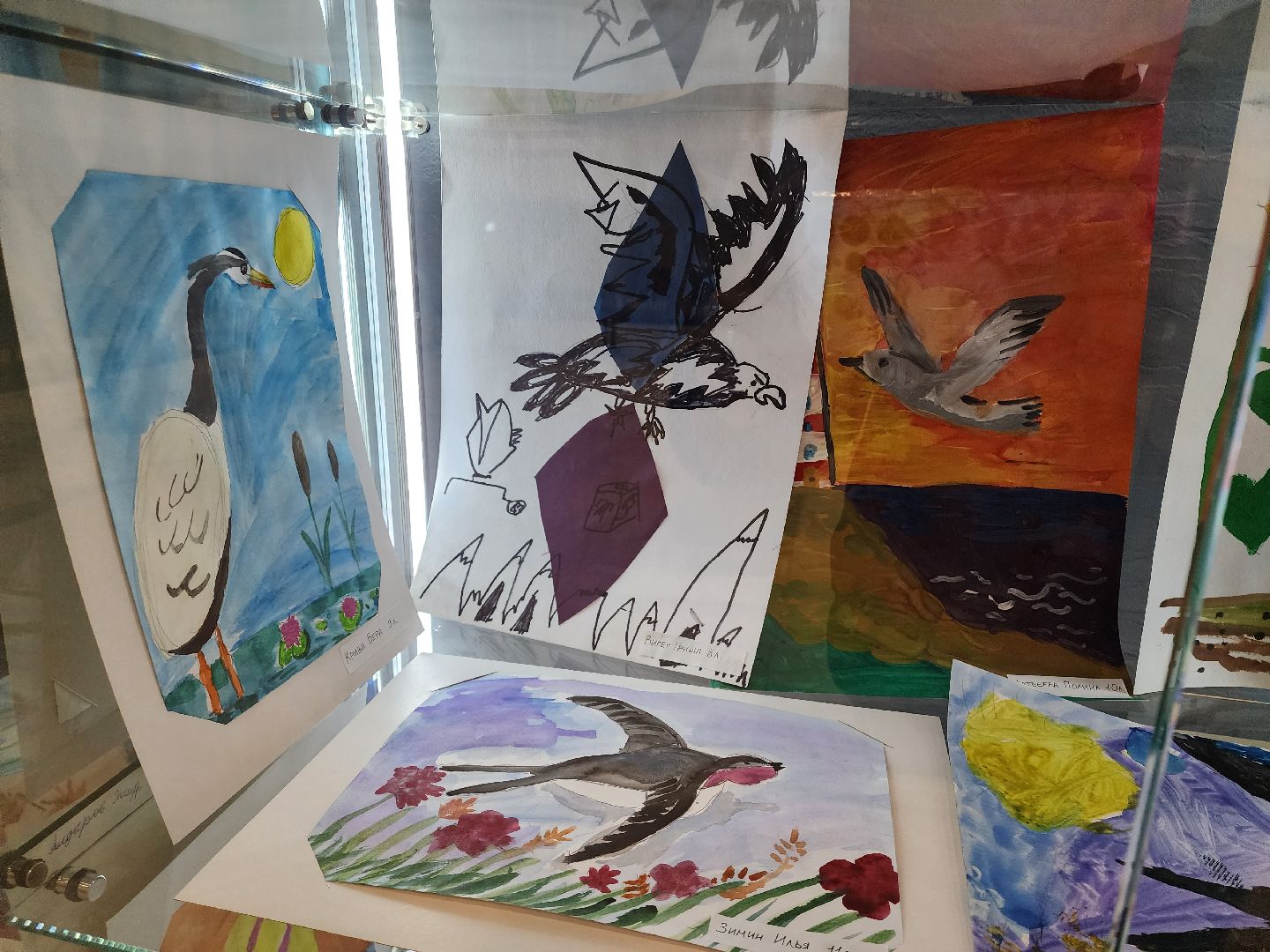 Детский рисунок, Птицы, Выставка, лобня,