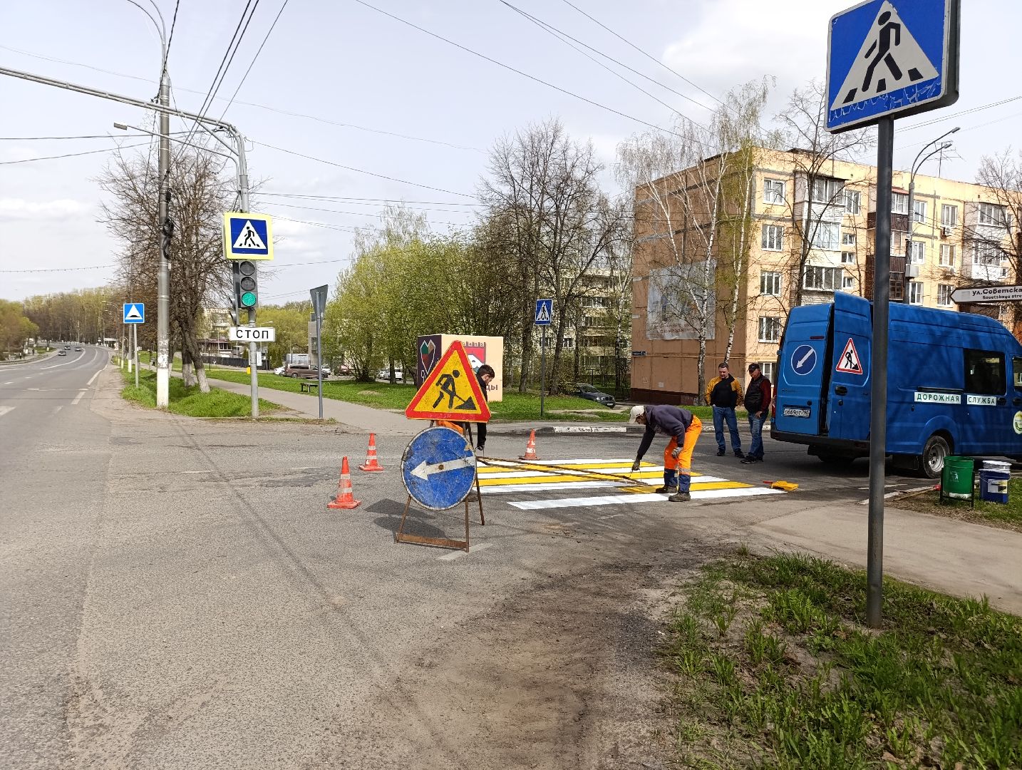 Бронницы, Благоустройство, Покраска пешеходных переходов, Обновление разметки,