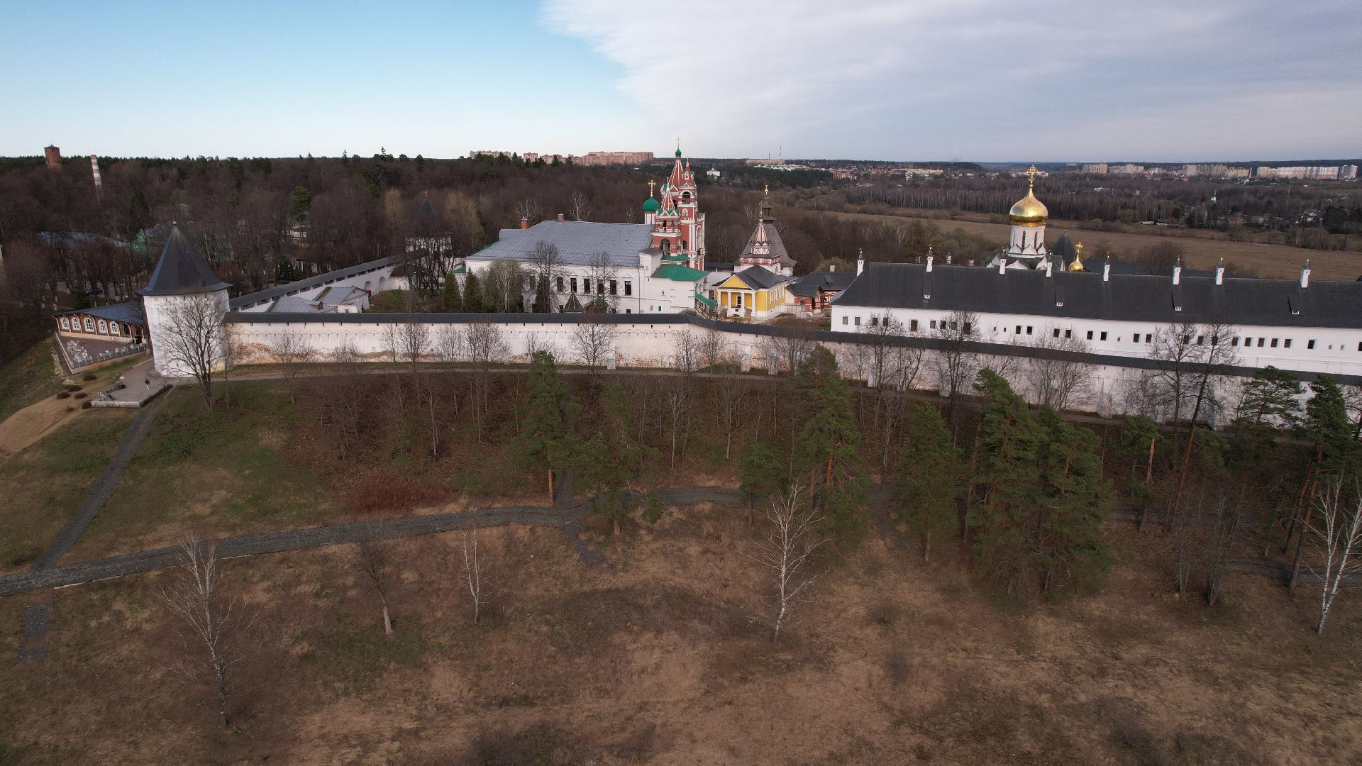 видео с коптера, монастырь, звенигород,