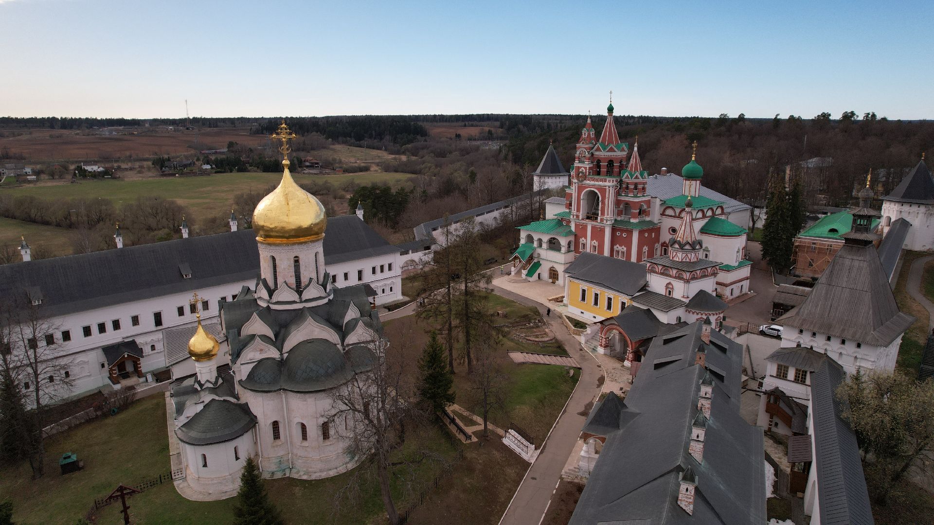 видео с коптера, монастырь, звенигород,