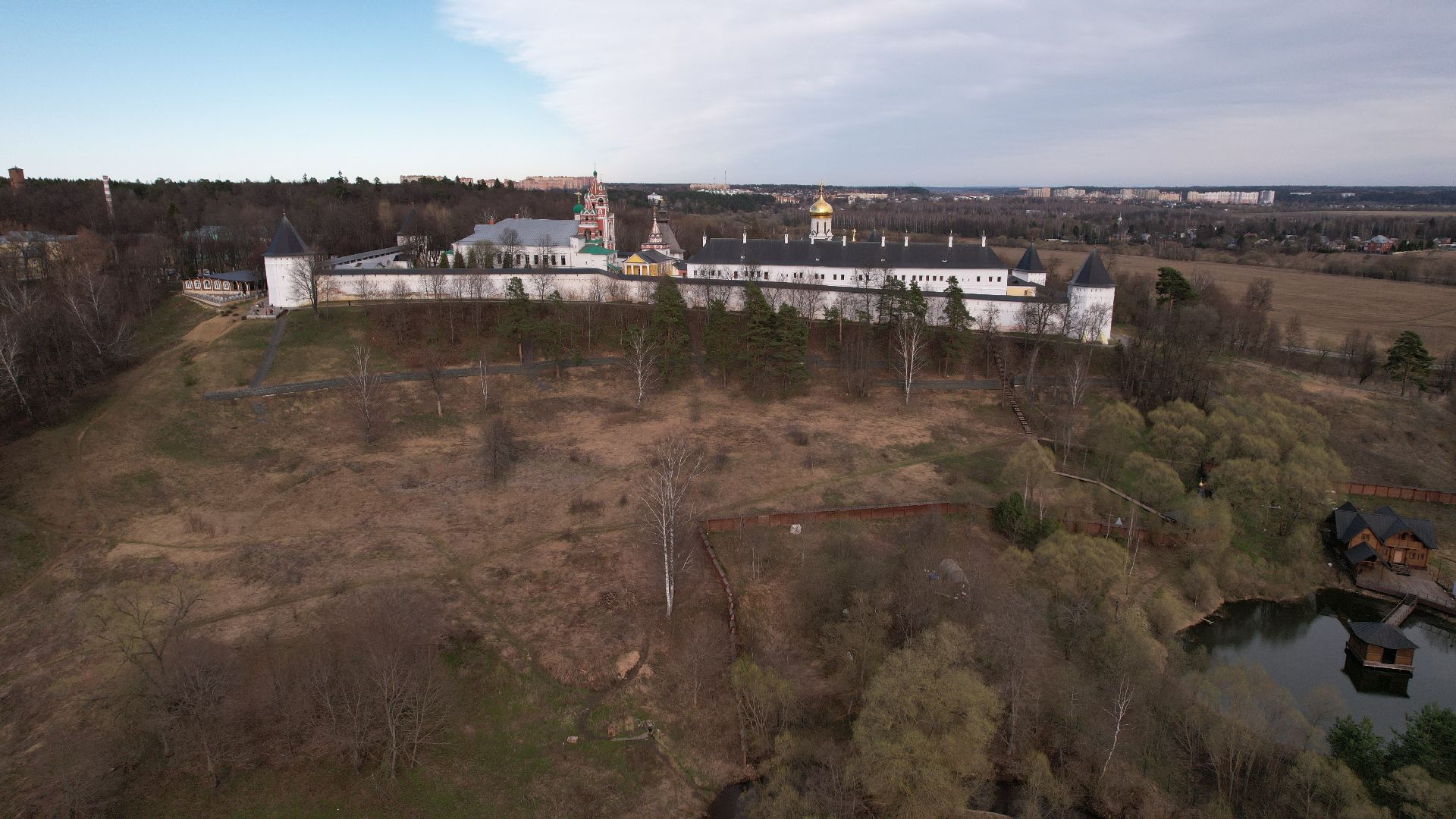 видео с коптера, монастырь, звенигород,