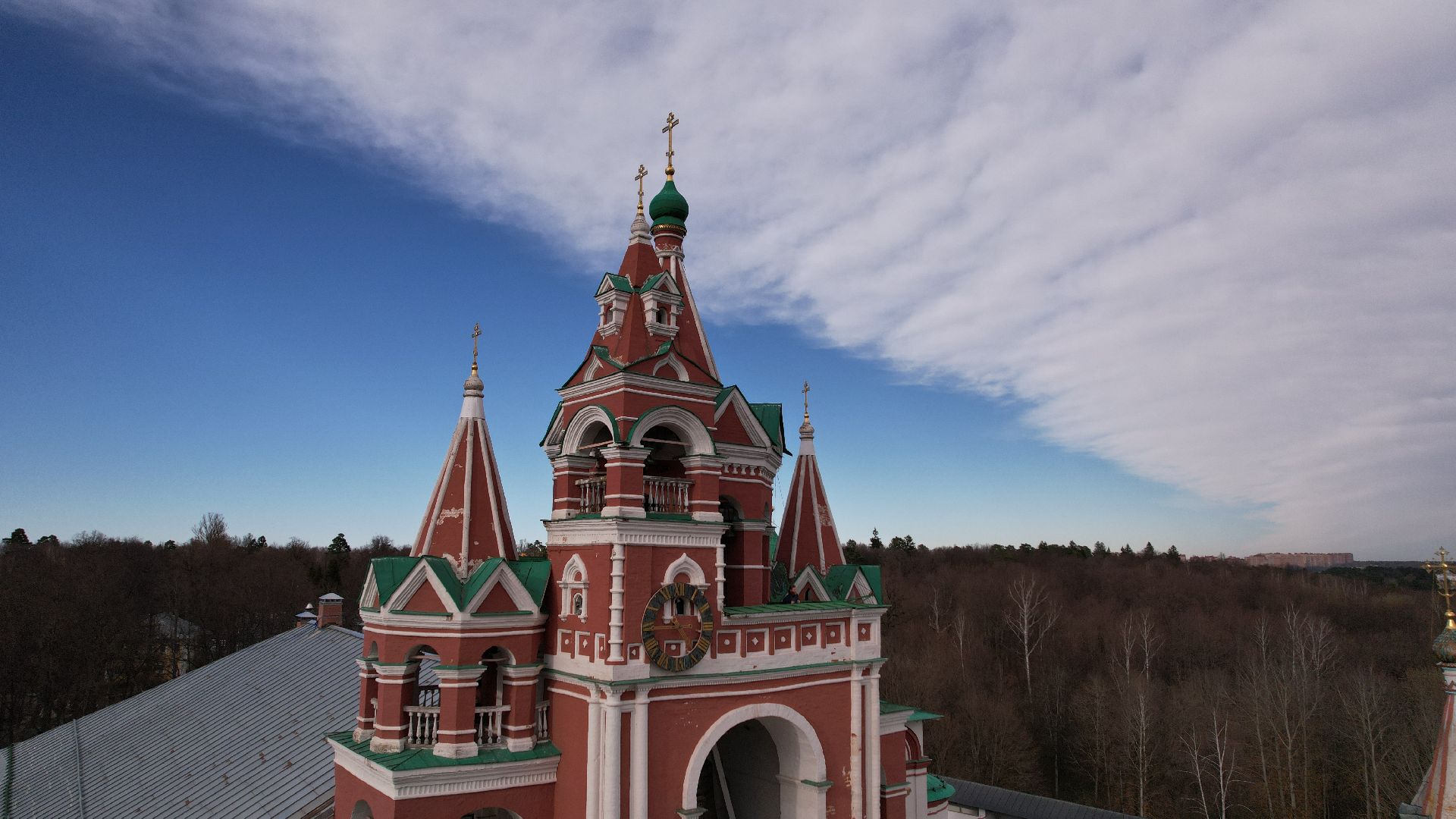 видео с коптера, монастырь, звенигород,