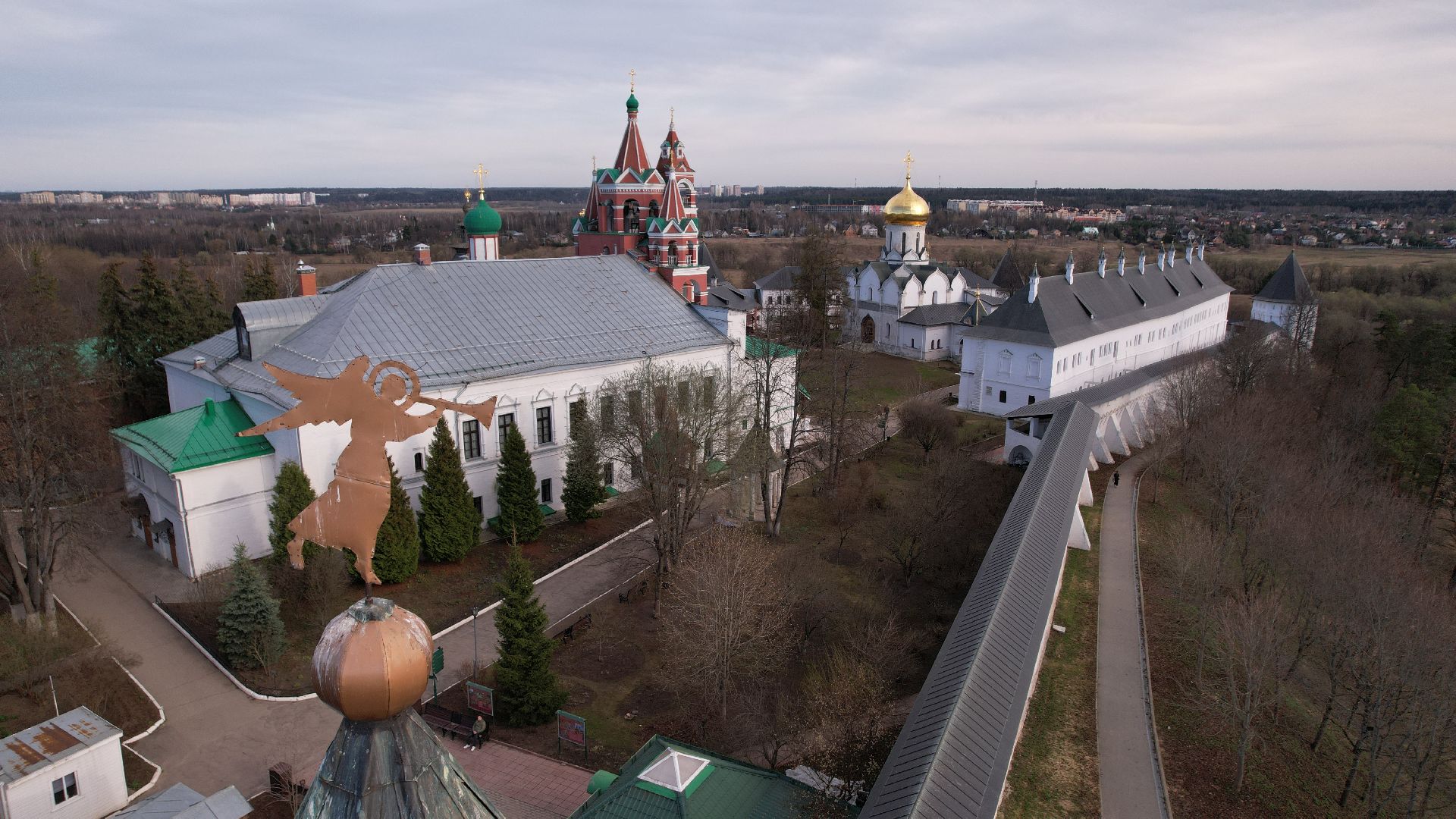 видео с коптера, монастырь, звенигород,