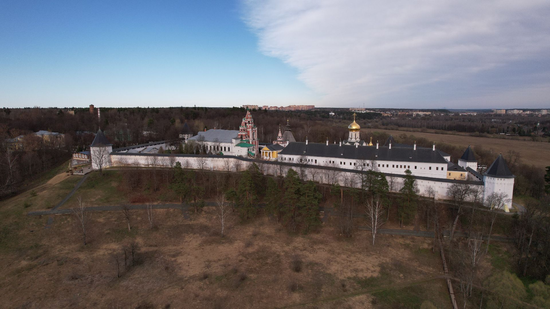 видео с коптера, монастырь, звенигород,
