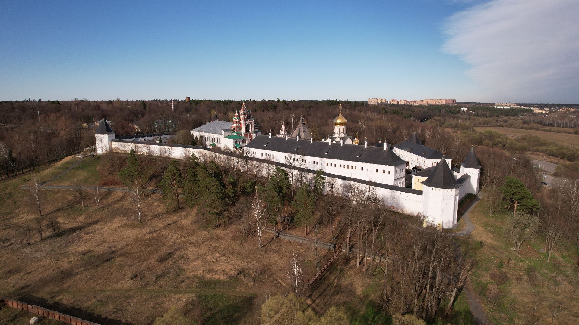 видео с коптера, монастырь, звенигород,