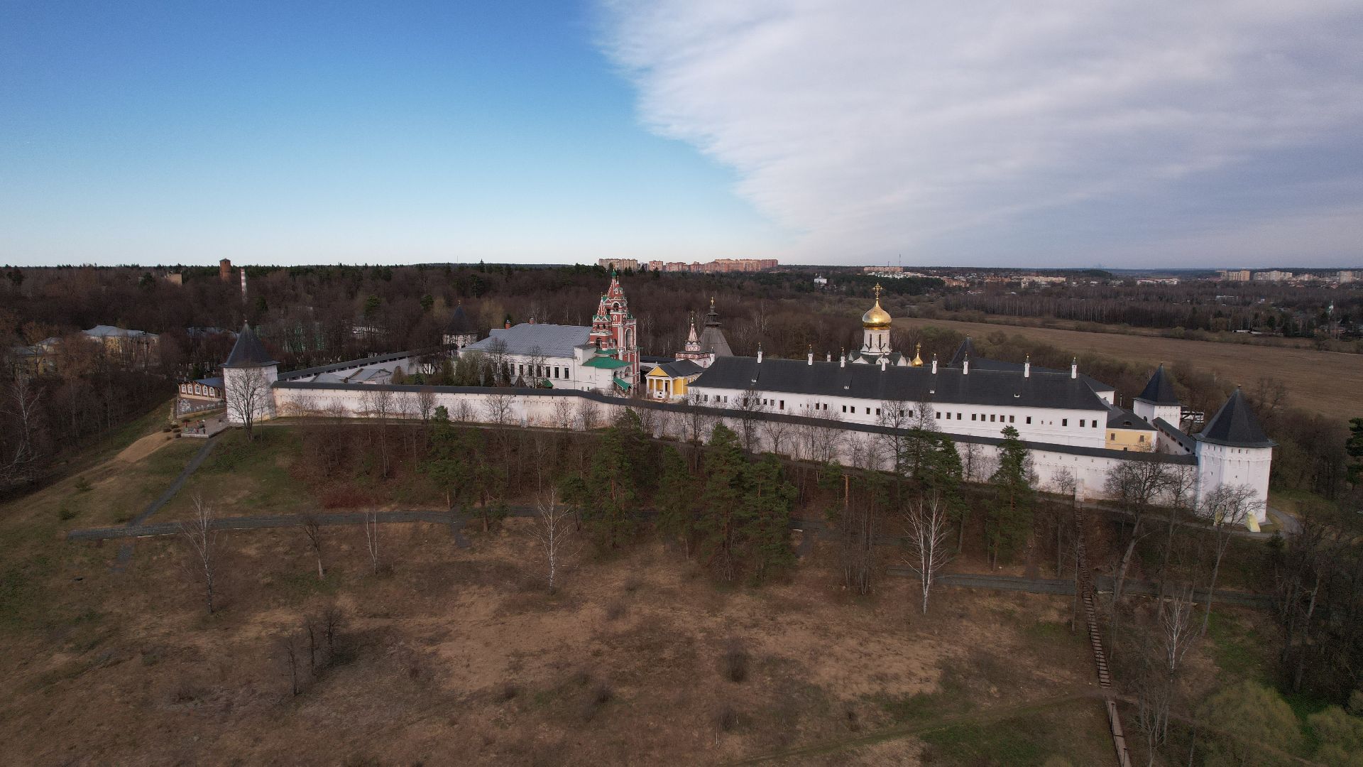 видео с коптера, монастырь, звенигород,