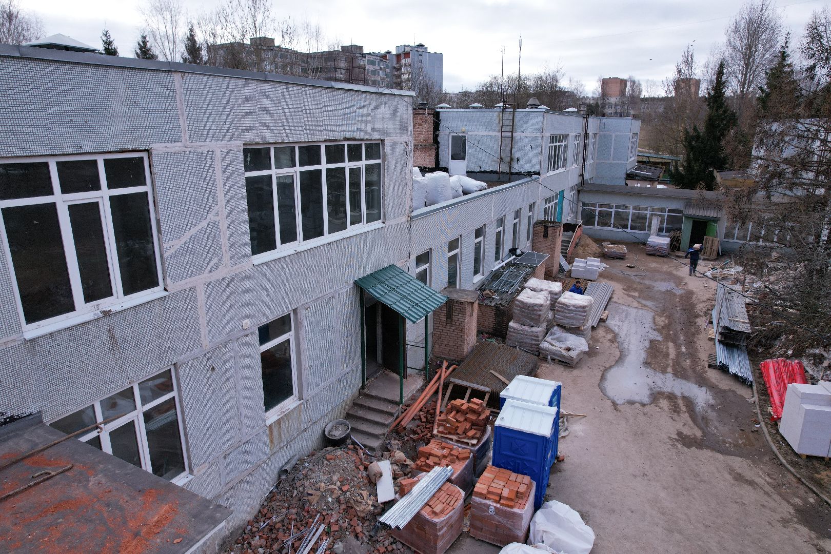 видео с коптера, школа, истра,