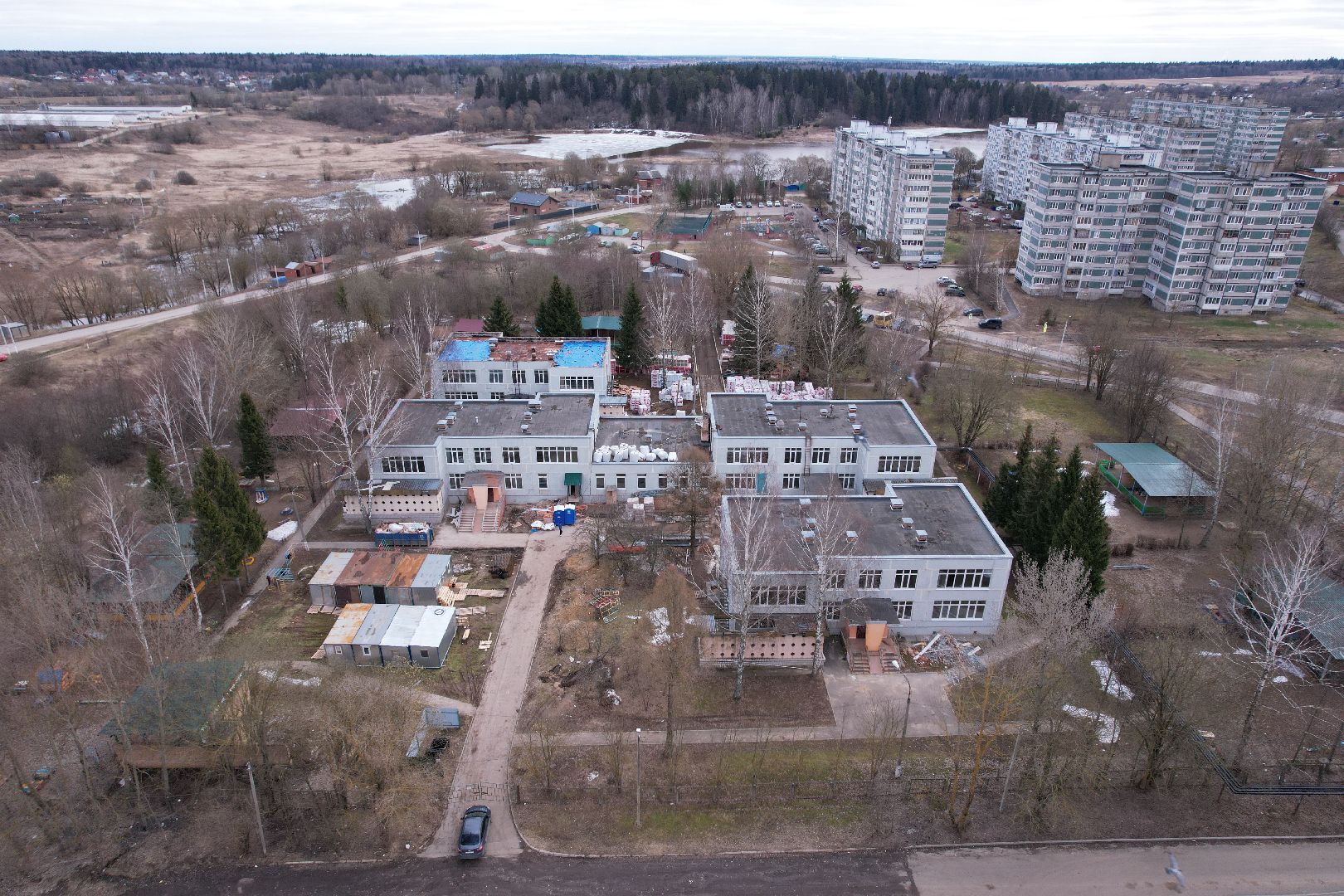 видео с коптера, школа, истра,