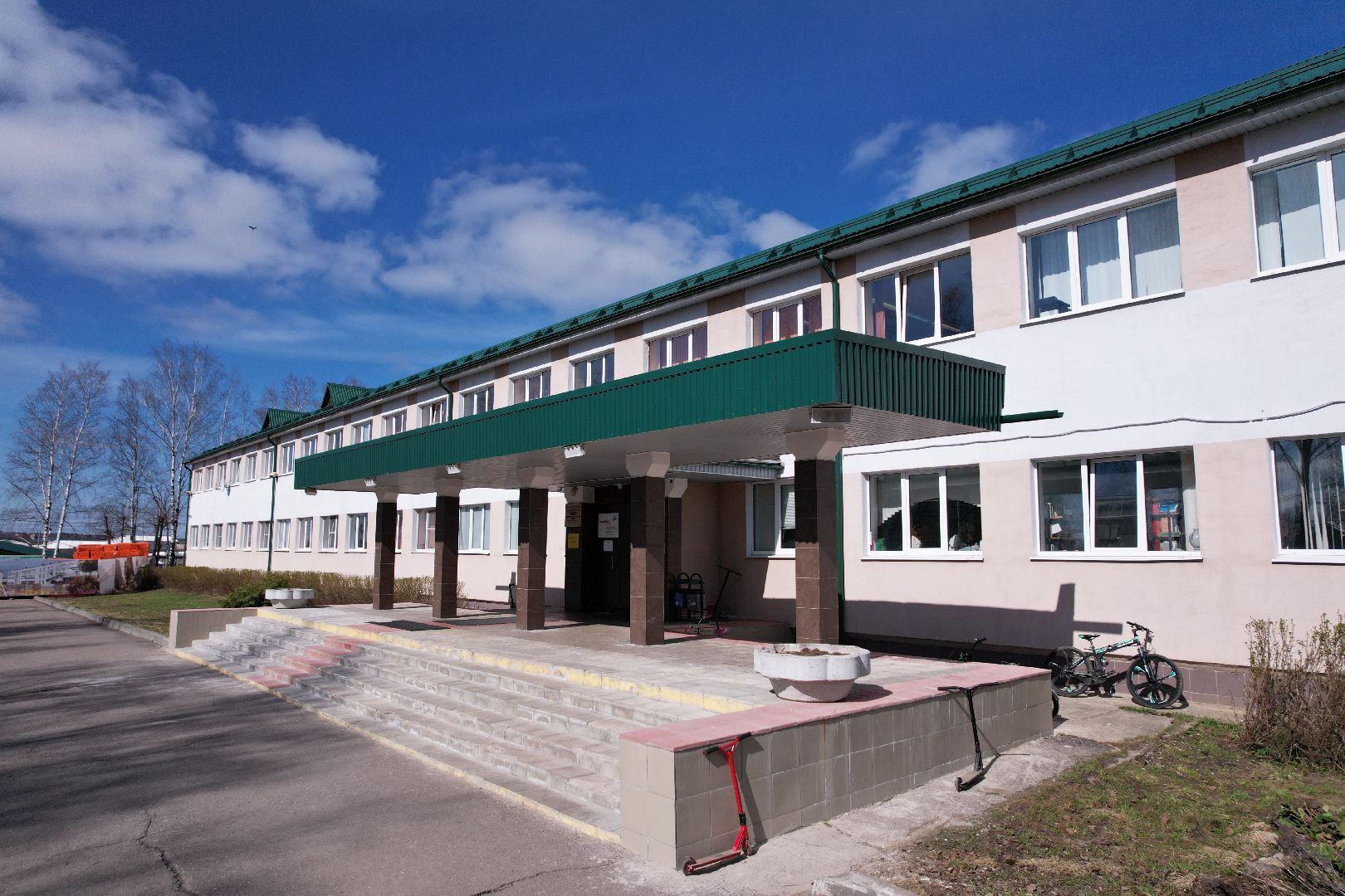 видео с коптера, школа, истра, пристройка,