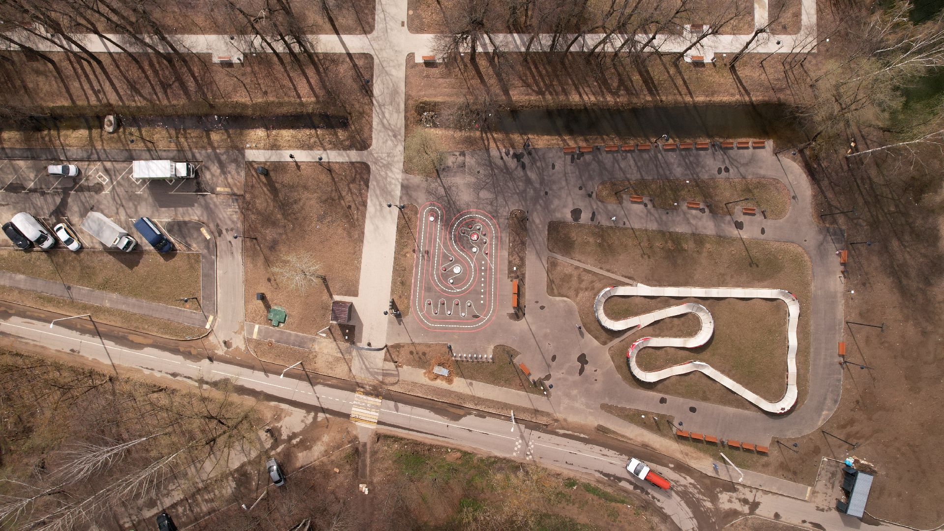 видео с коптера, парк, лобня, киово,