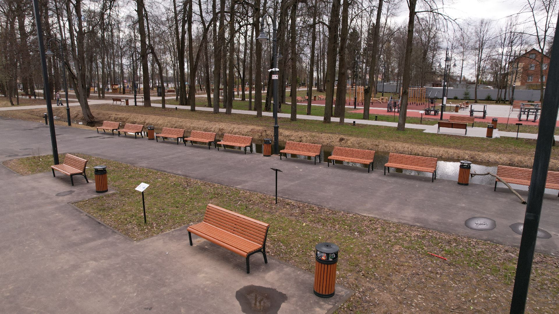 видео с коптера, парк, лобня, киово,