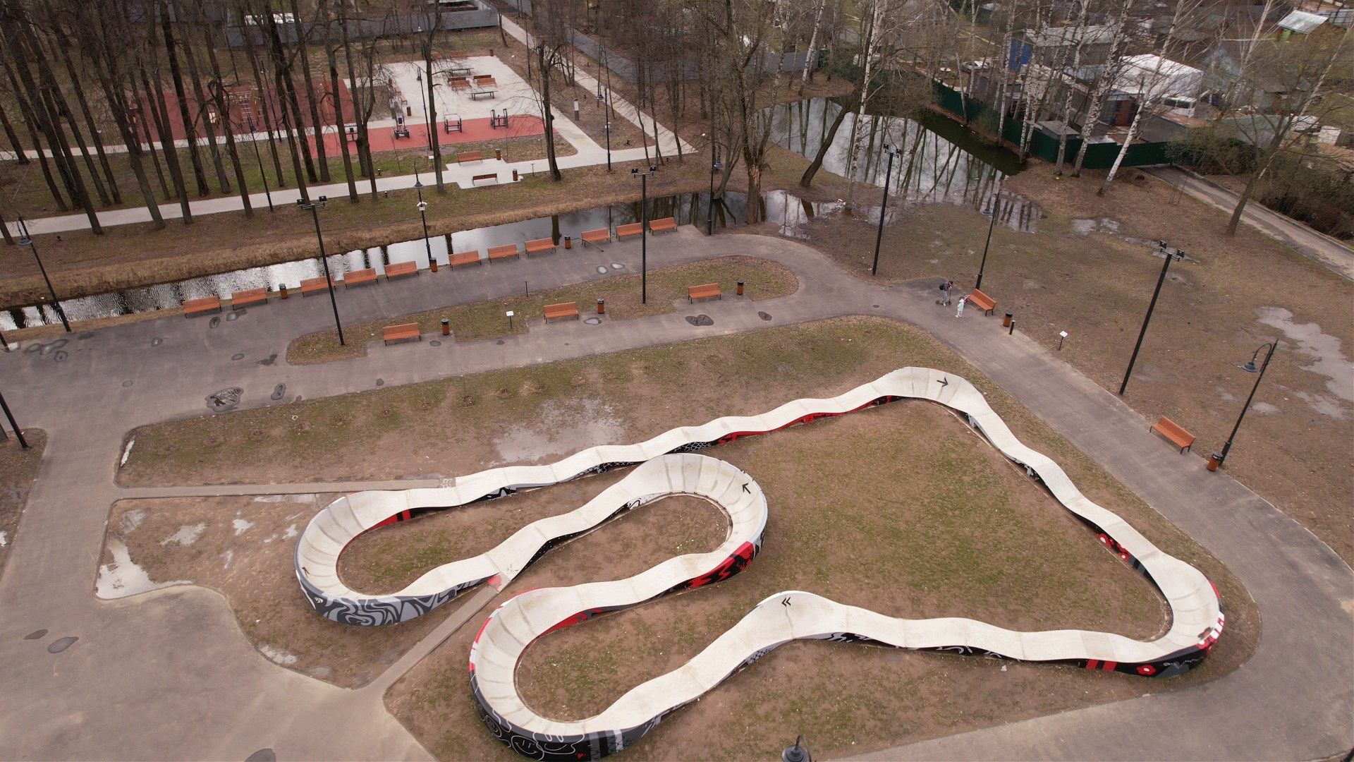 видео с коптера, парк, лобня, киово,