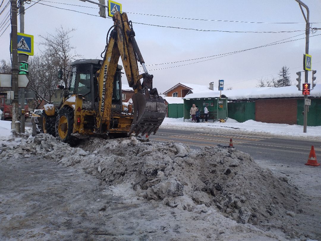 благоустройство, двор, снег, Лосино-Петровский, коммунальщики