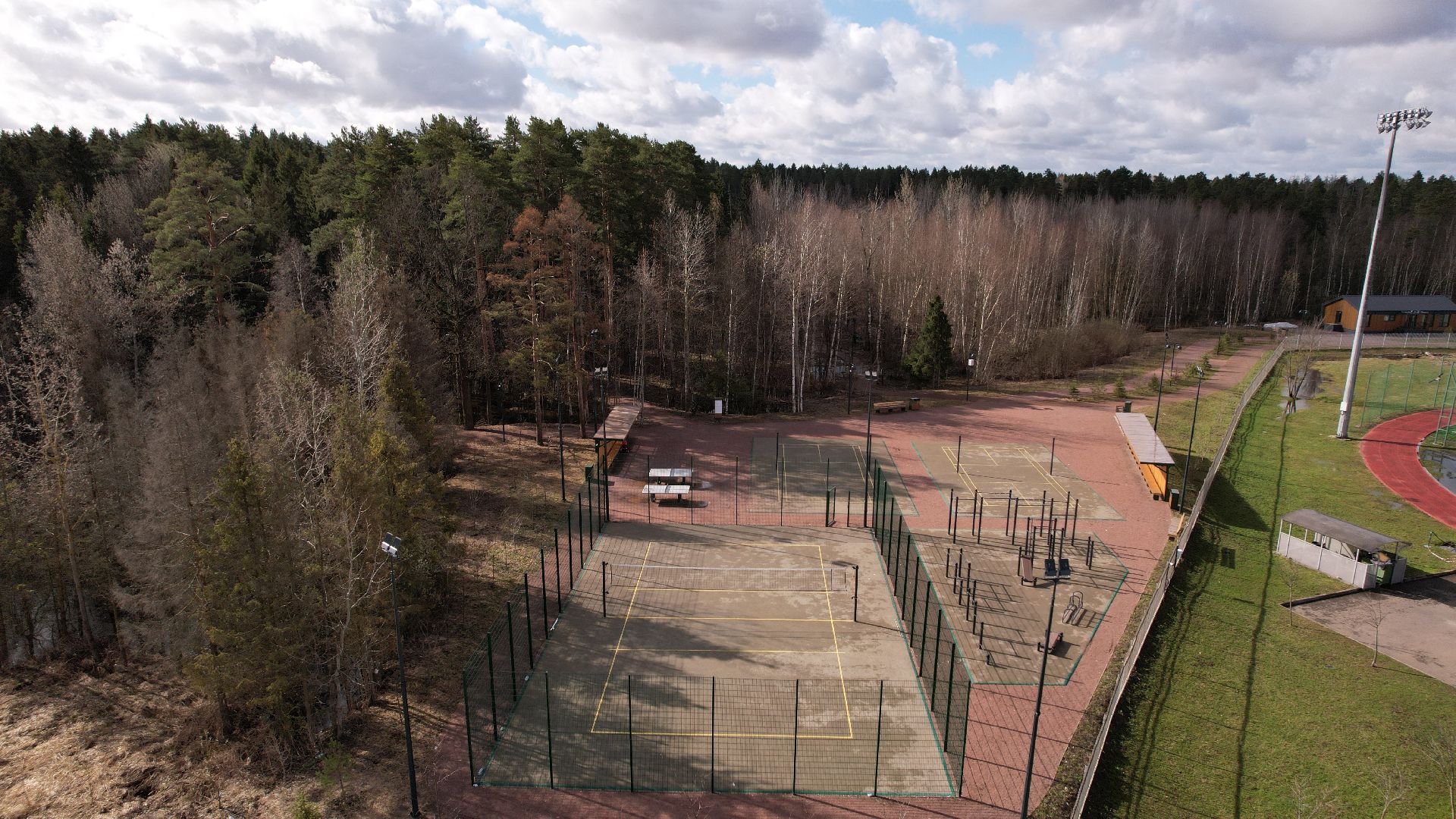 видео с коптера, лобня, благоустройство, лесопарк,