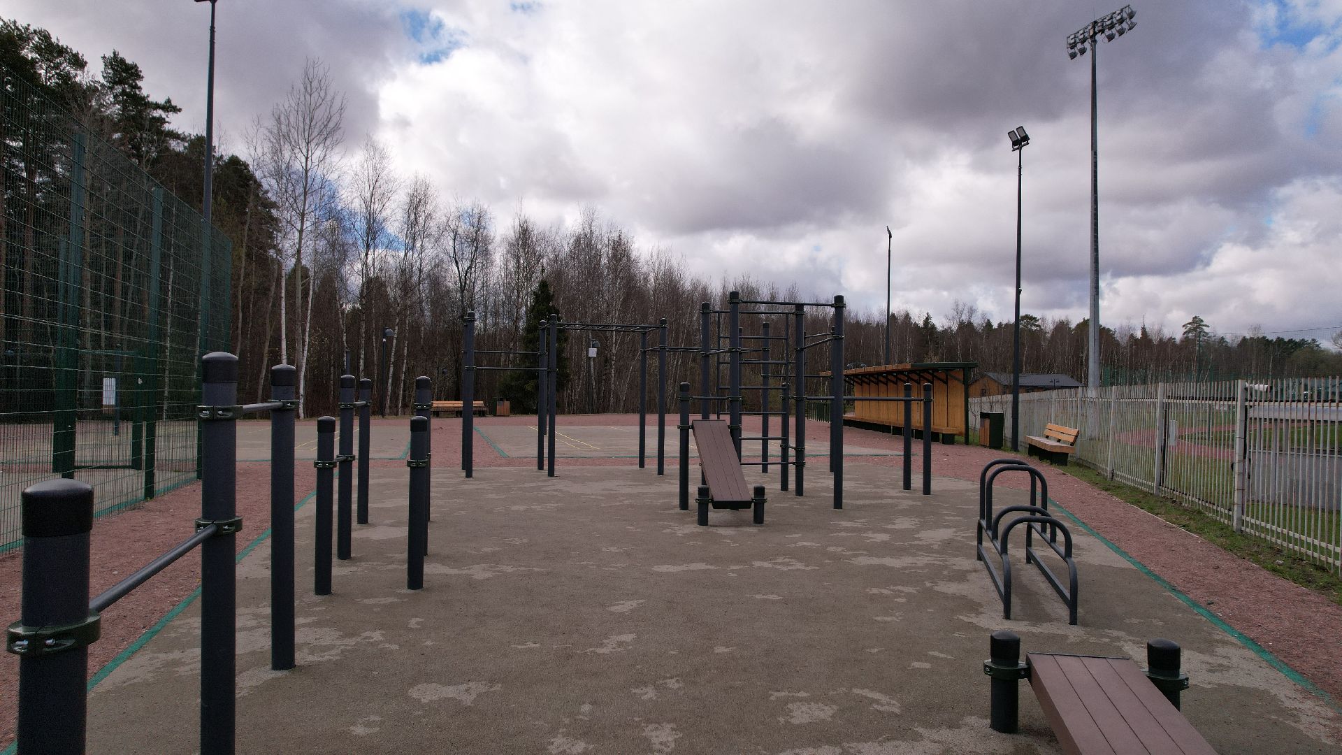 видео с коптера, лобня, благоустройство, лесопарк,