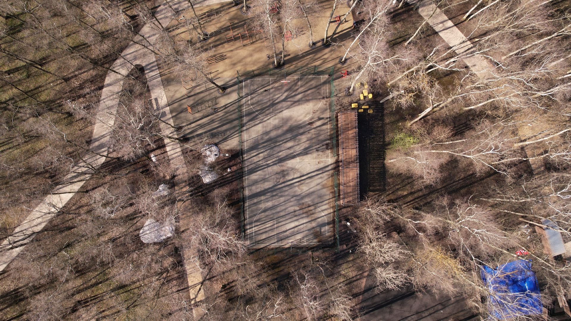 видео с коптера, лобня, парк,