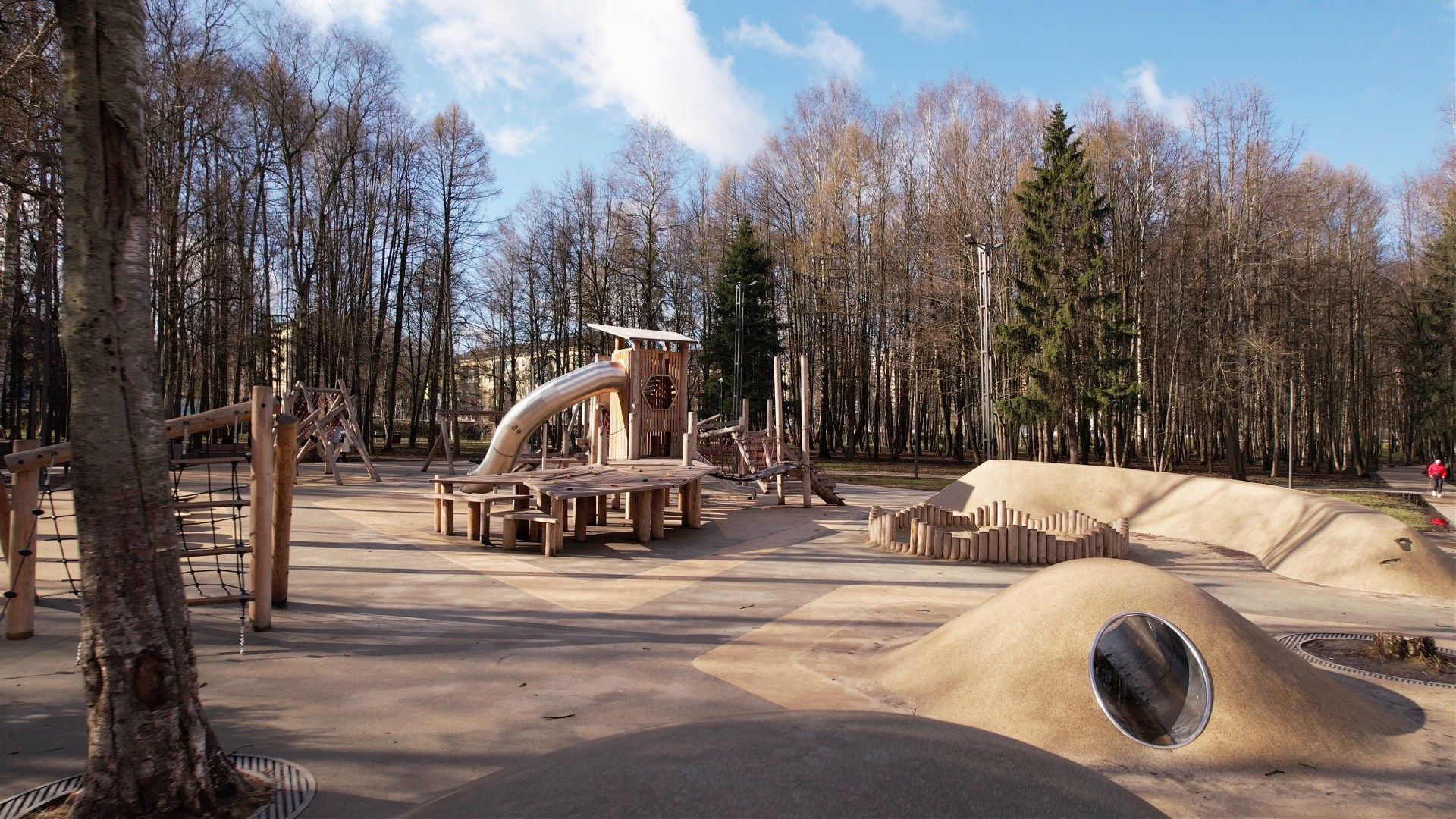 видео с коптера, лобня, парк,