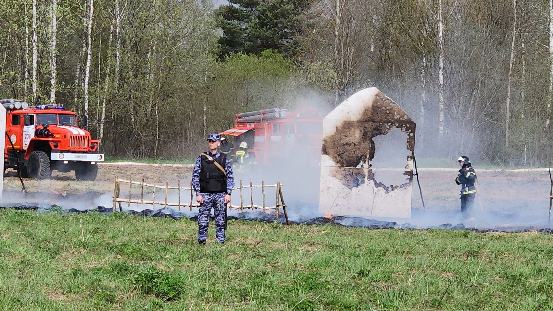 тактико-специальные учения, пожароопасный сезон, тушение пожаров, деревня Боровково, Богородский городской округ,