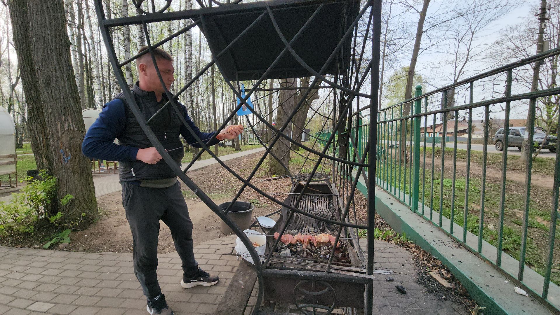 пушкино, берёзовая роща, шашлыки, отдых на природе,