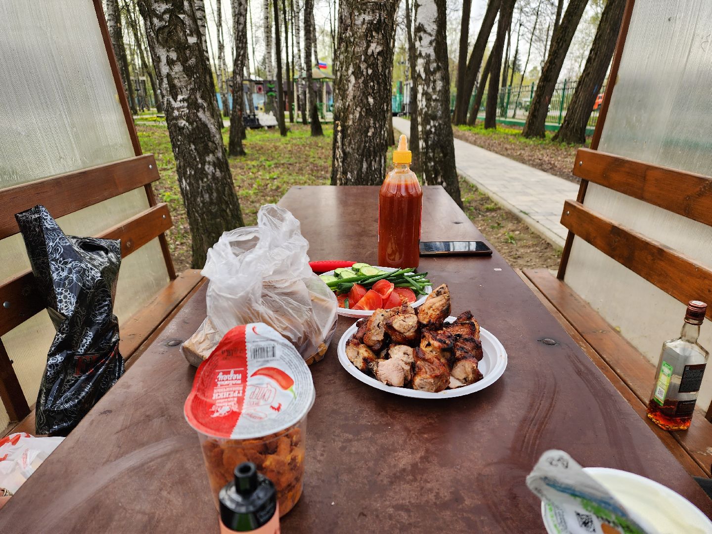 пушкино, берёзовая роща, шашлыки, отдых на природе,