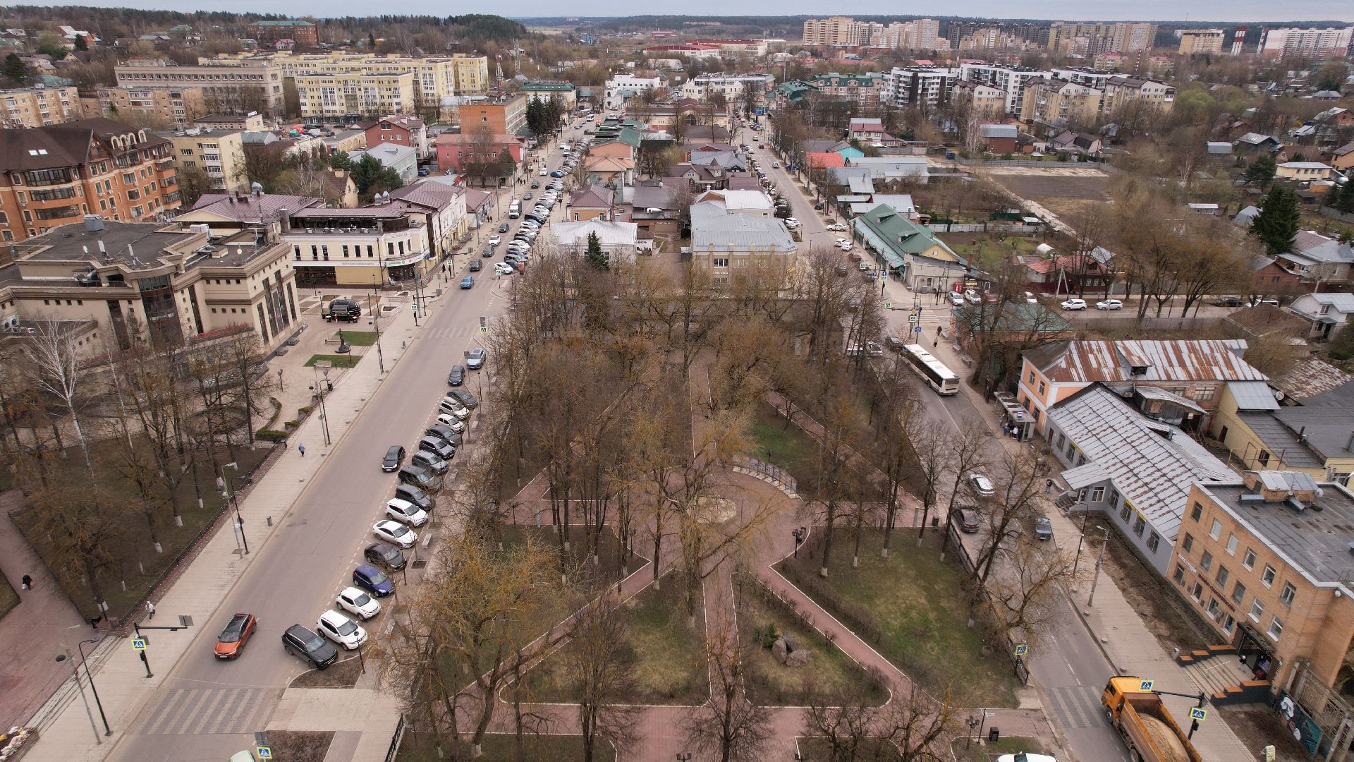 видео с коптера, звенигород, благоустройство,