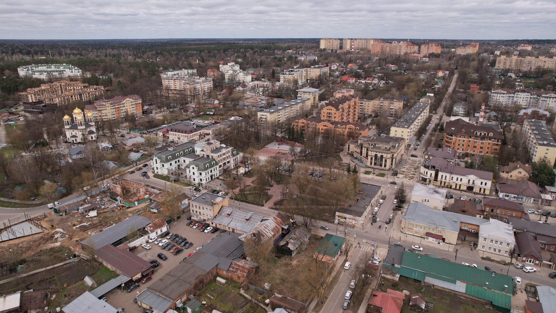 видео с коптера, звенигород, благоустройство,