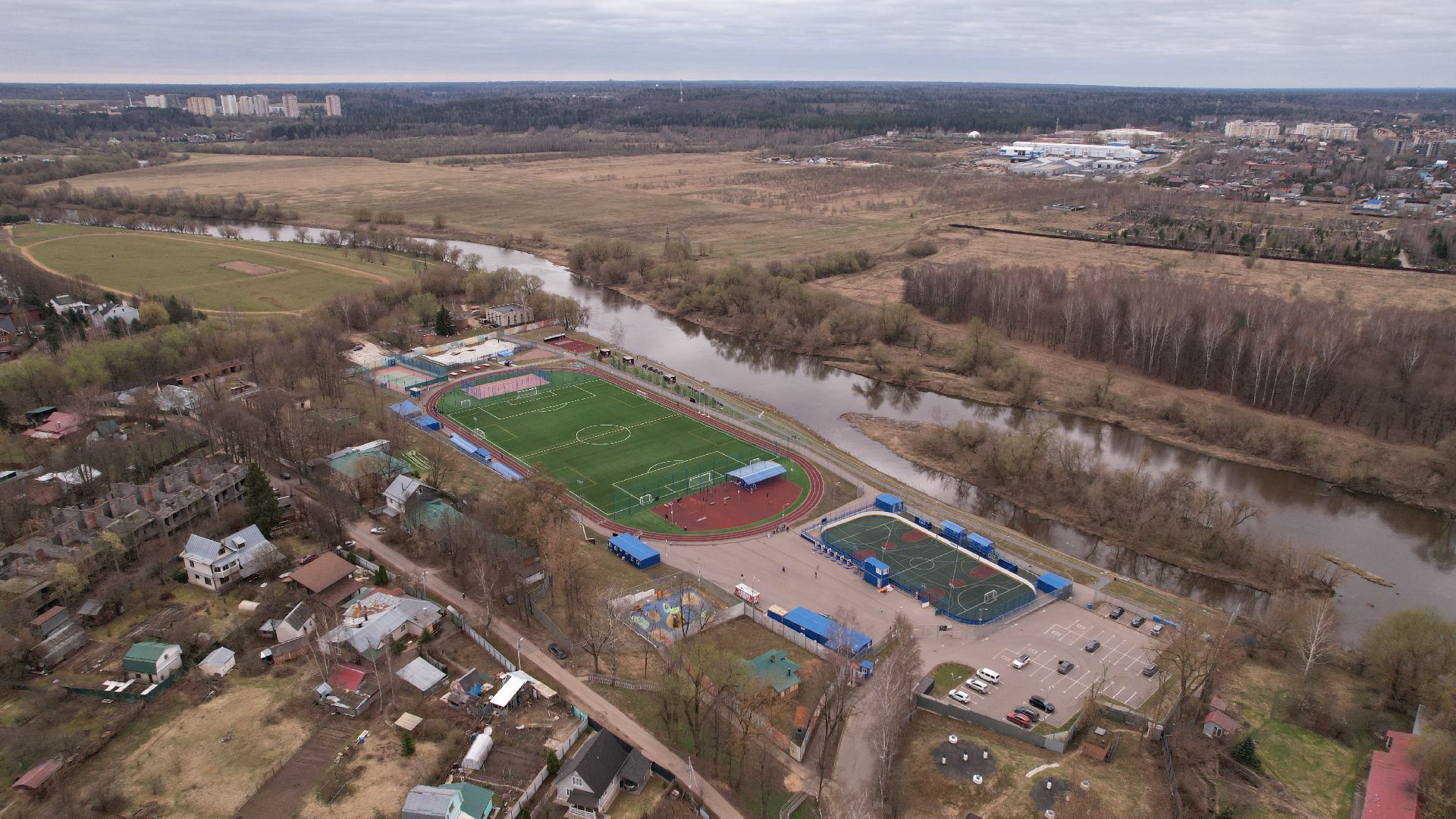 видео с коптера, звенигород, благоустройство,