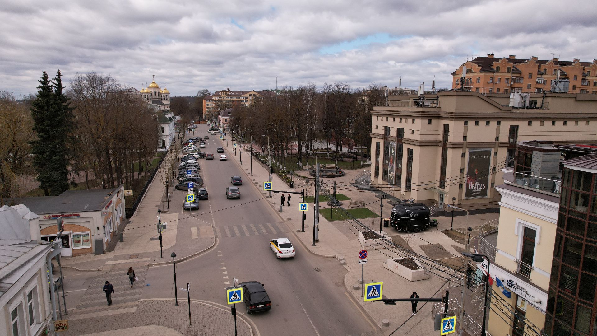 видео с коптера, звенигород, благоустройство,